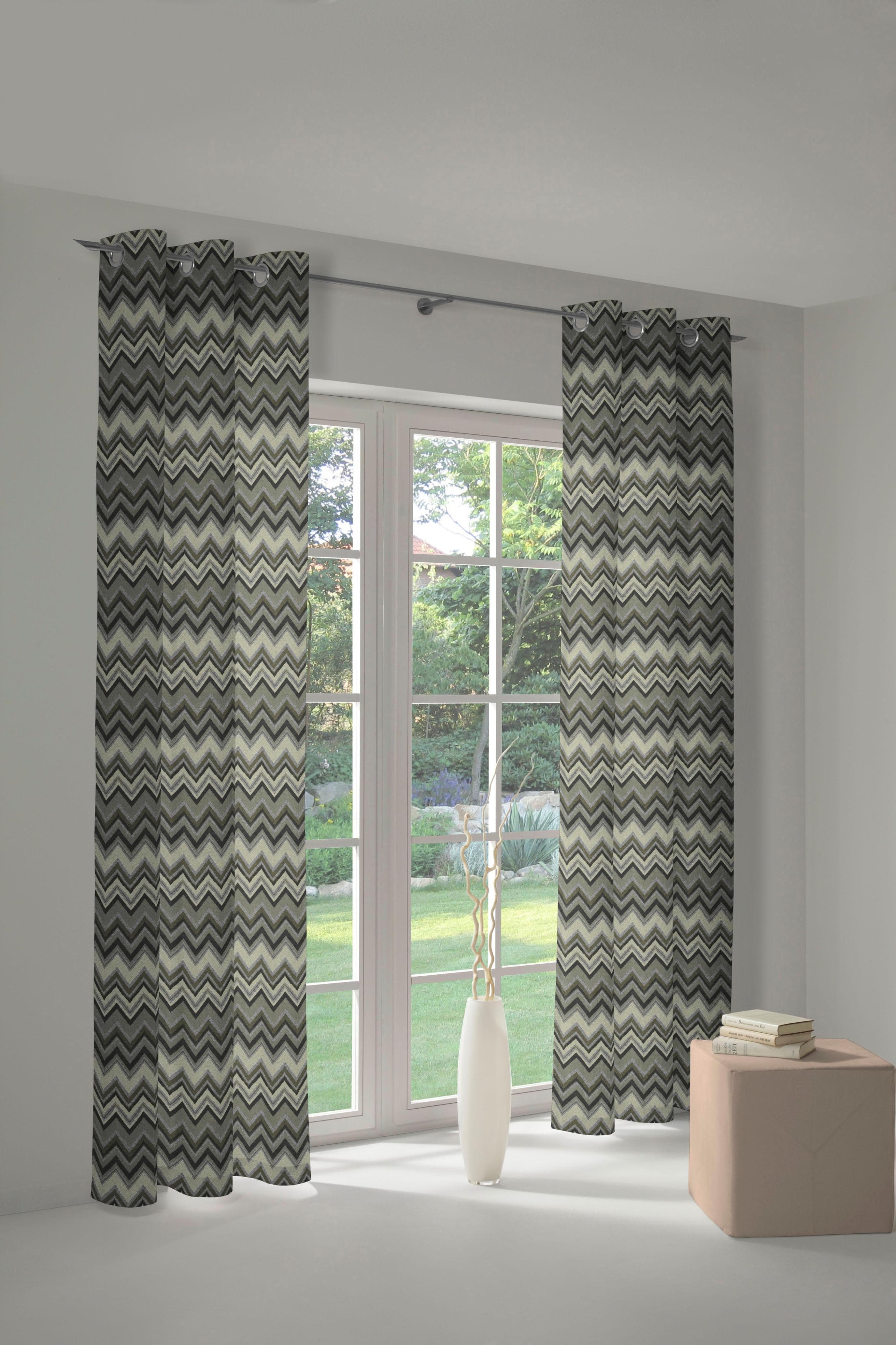 WIRTH Vorhang Benewitz Moosgrün Jacquard Gardine