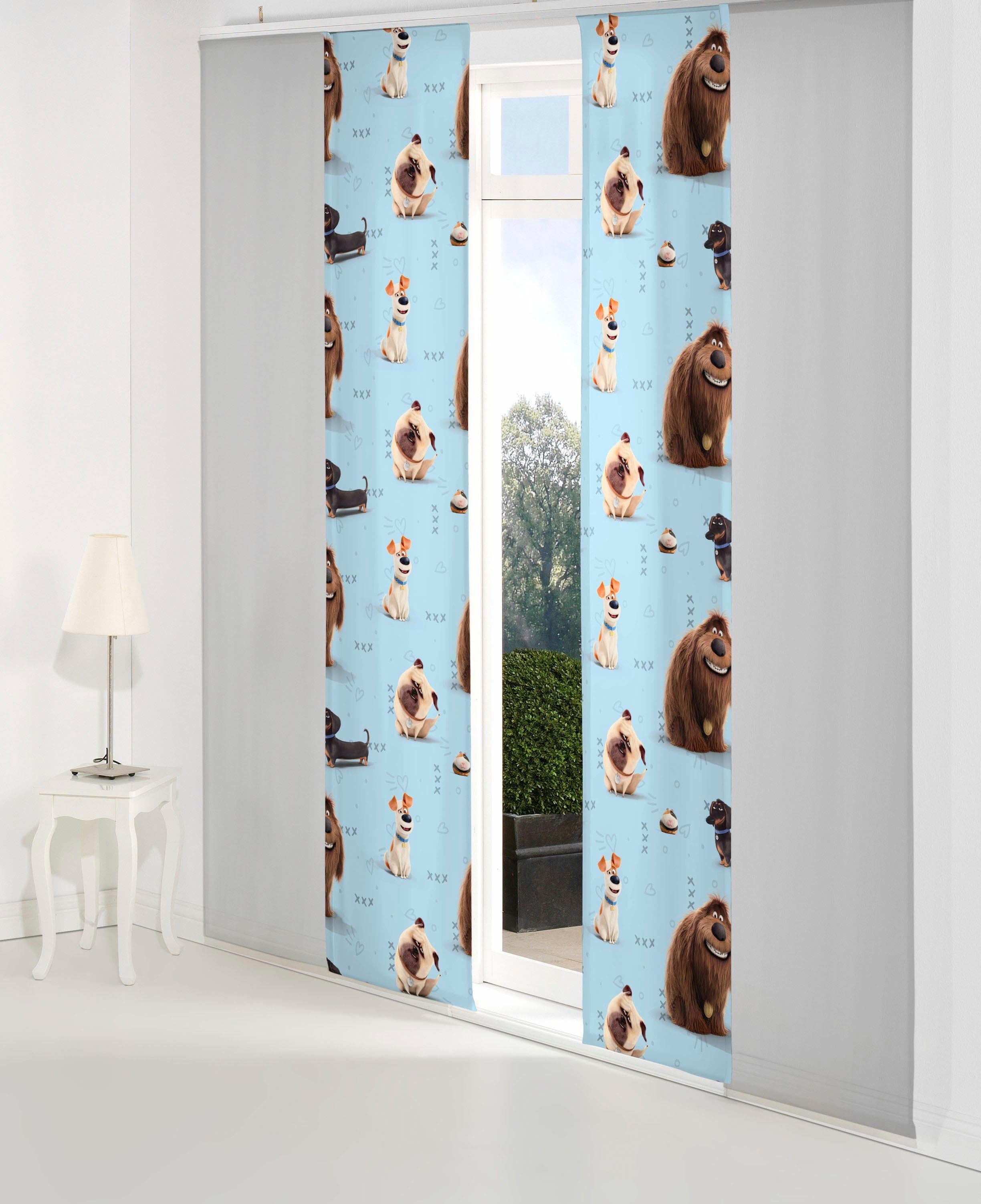 Schiebegardine WIRTH "Pets" Gr. 2 Blau Polyester
