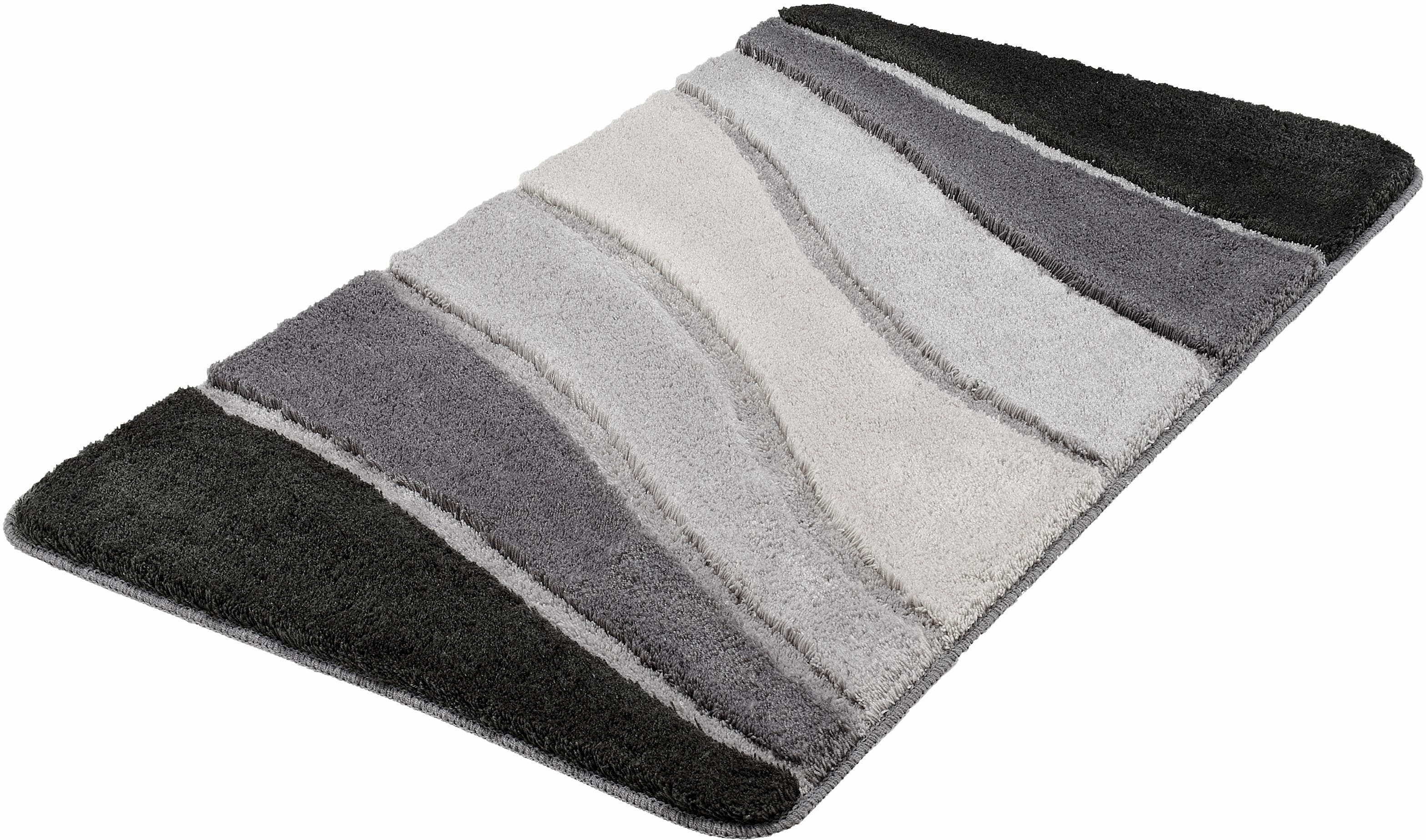 Badematte MEUSCH "Ocean" Grau Wellen Design