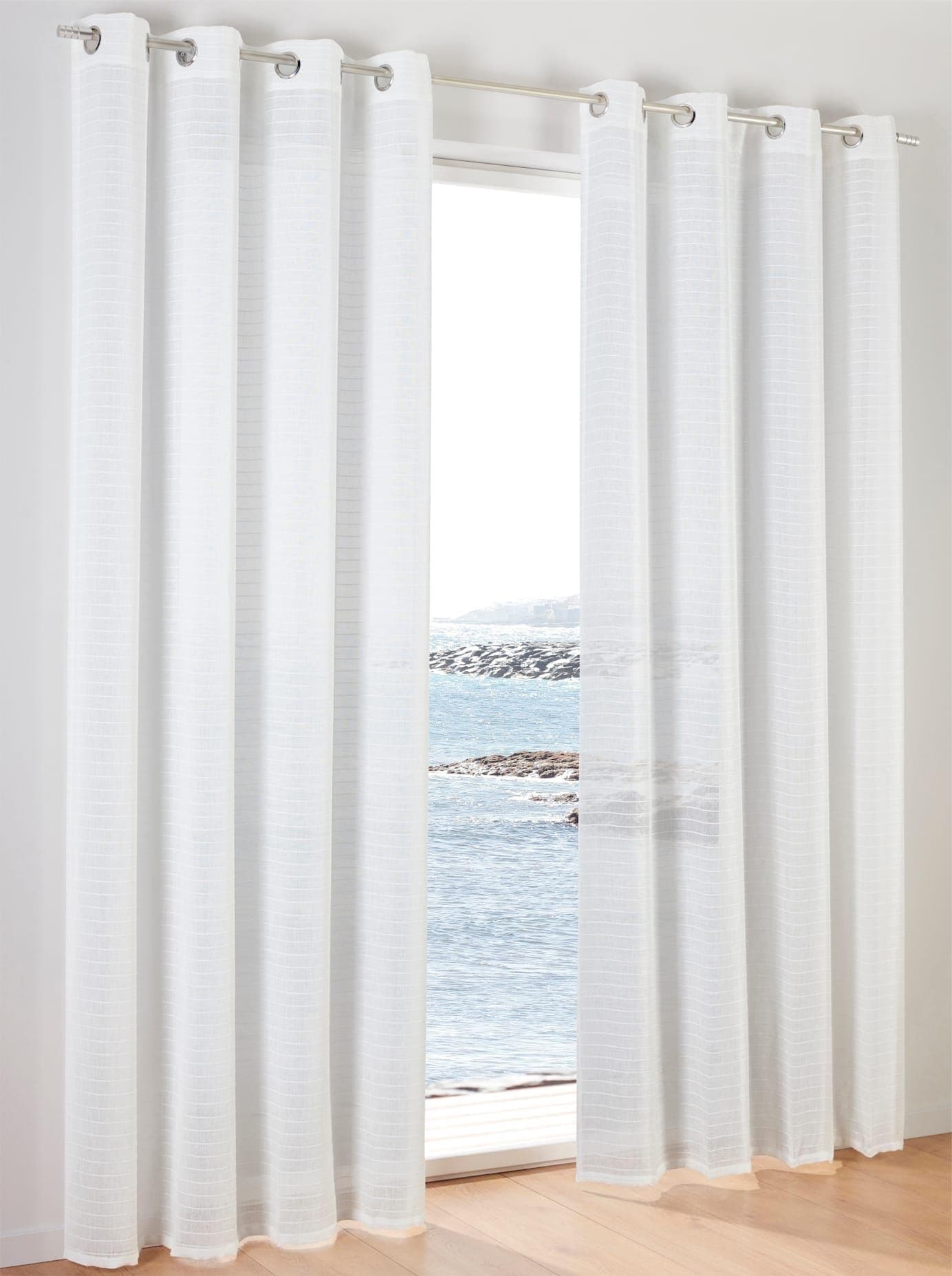 Gardine HEINE HOME Gr. 4, weiß, Polyester, 140 cm