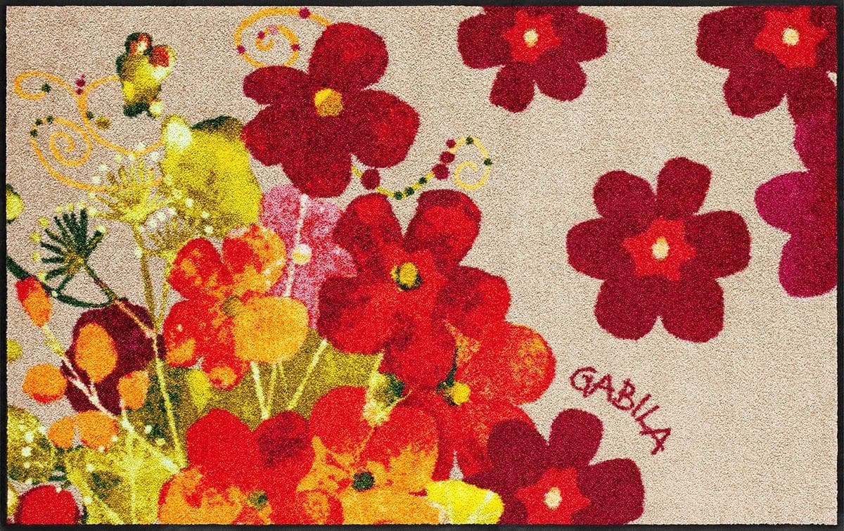 Salonloewe Fußmatte Grau-Rot Polyamid 75x120cm