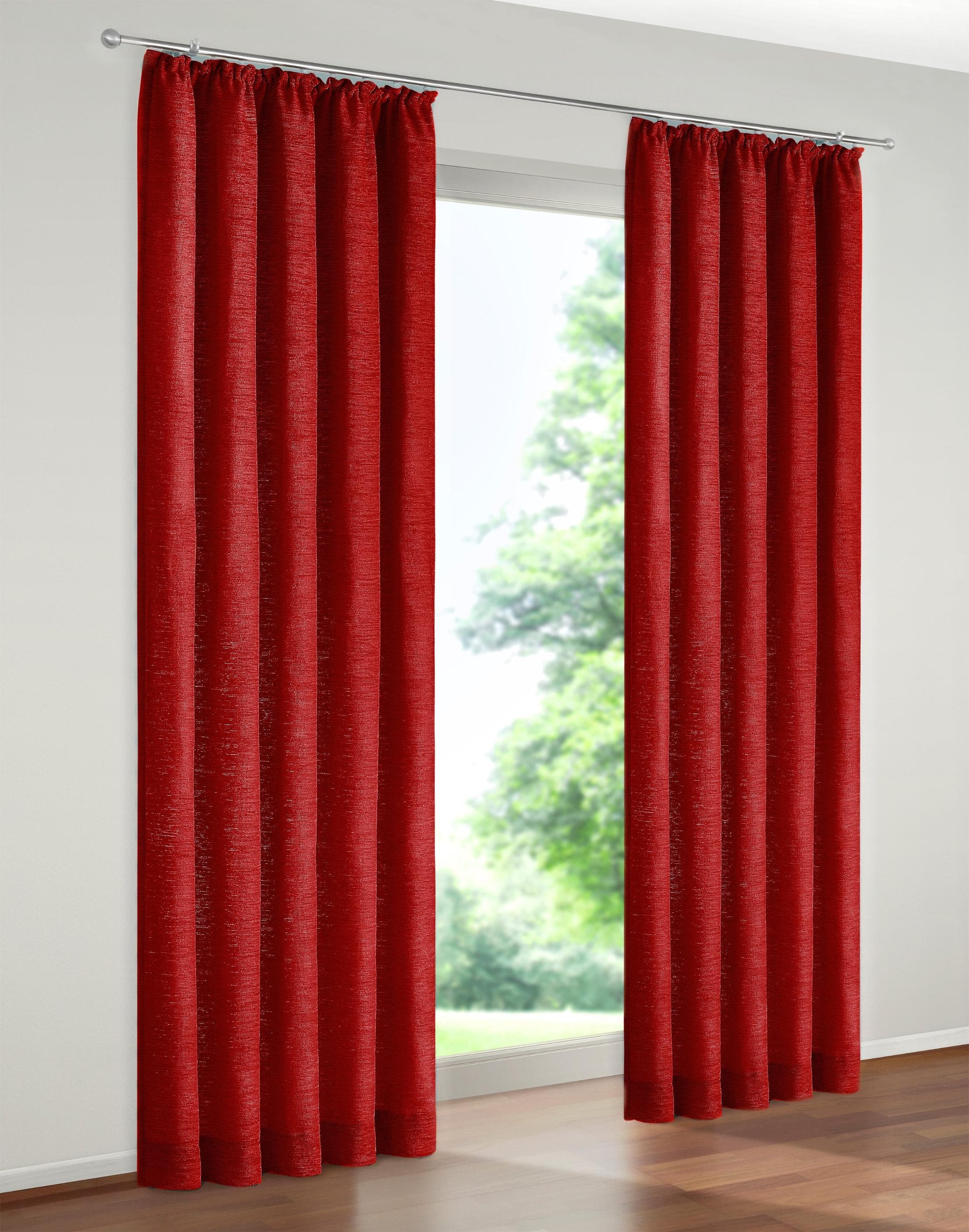 Vorhang WIRTH B-Holmsund Gr. 14 Rot Chenille Polyacryl