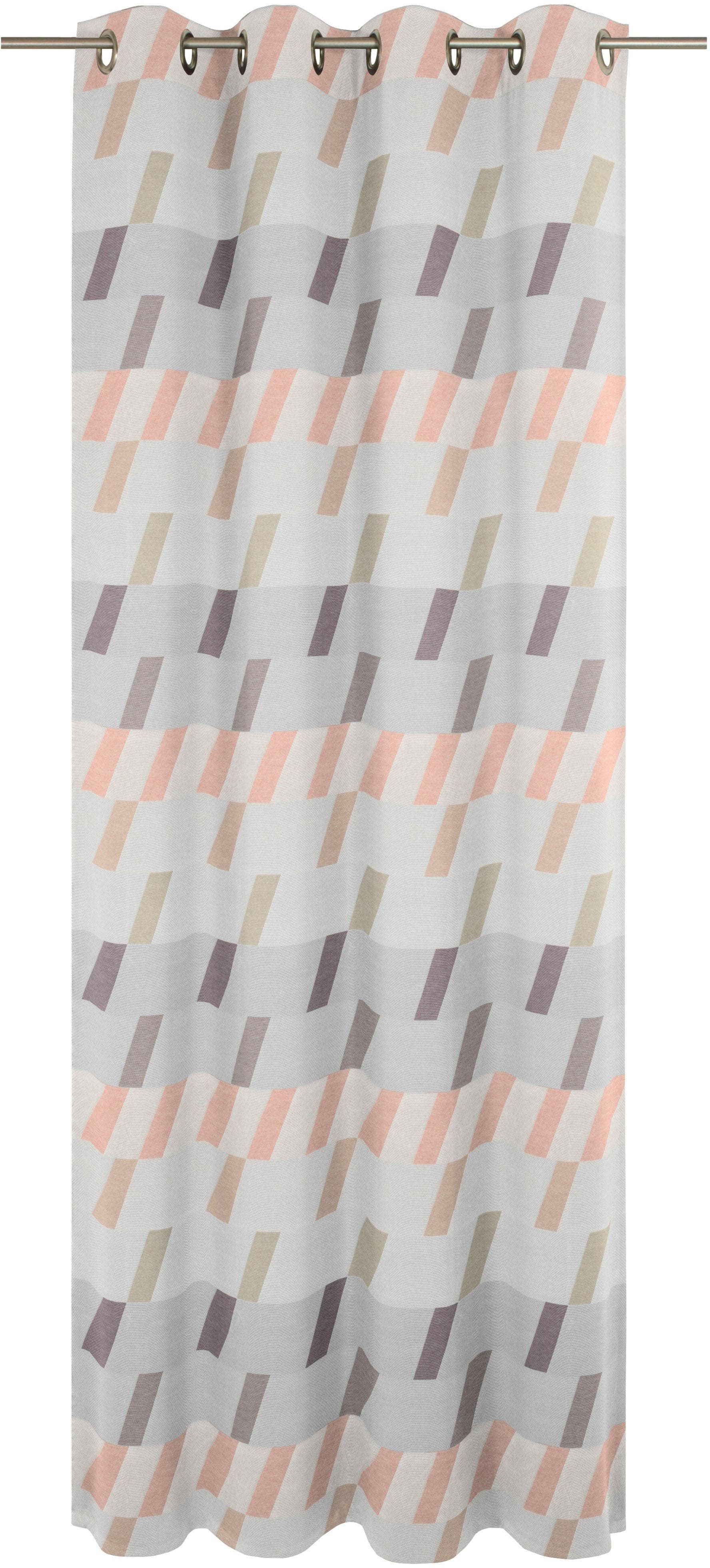 WIRTH Vorhang Bray Rosé Jacquard mit Ösen-Aufhängung