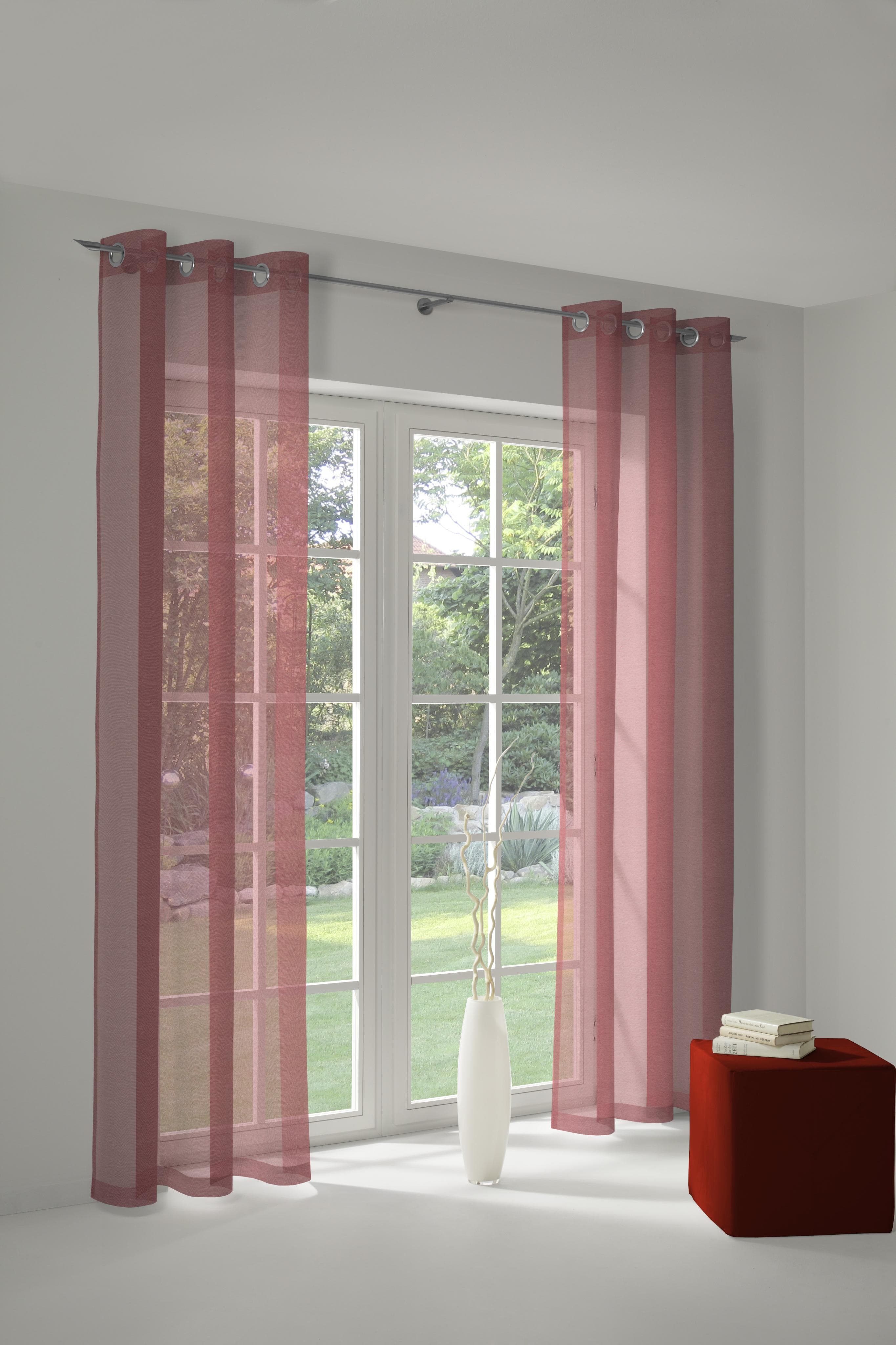 Vorhang WIRTH LORCA Rot 132x150cm Ösen Gardine