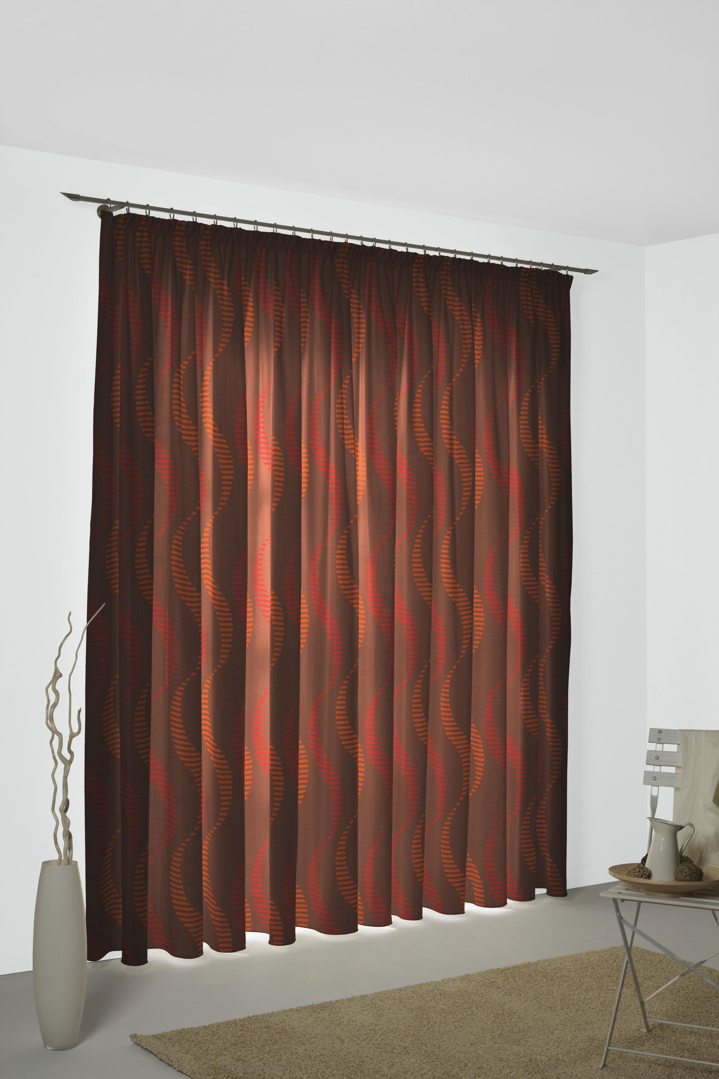 WIRTH Vorhang Lupara Jacquard Rot 132x245cm