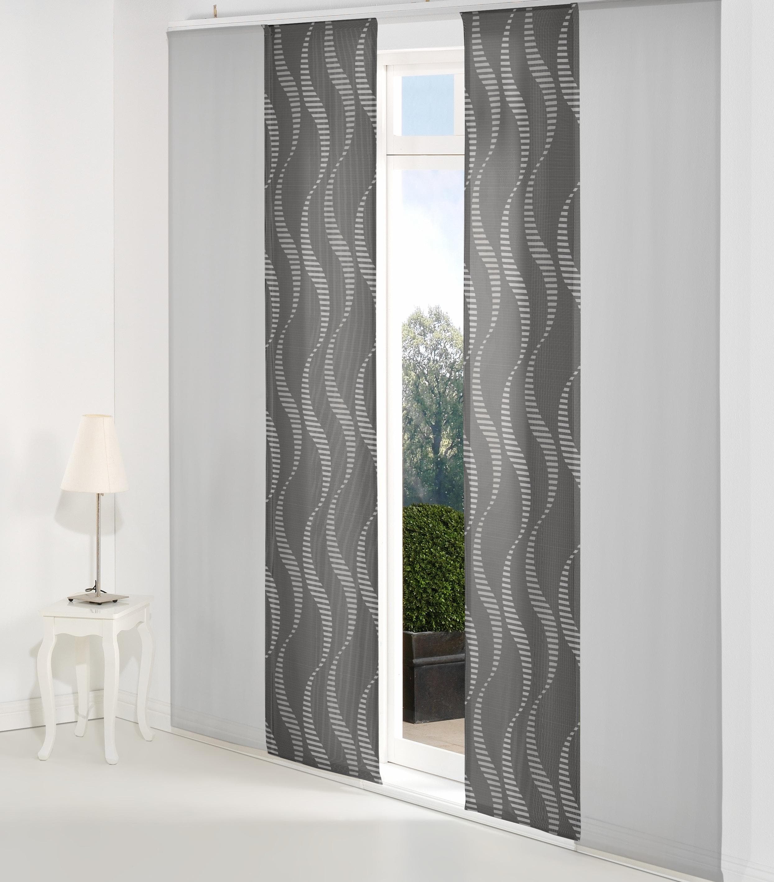WIRTH Schiebegardine LUPARA Grau Jacquard