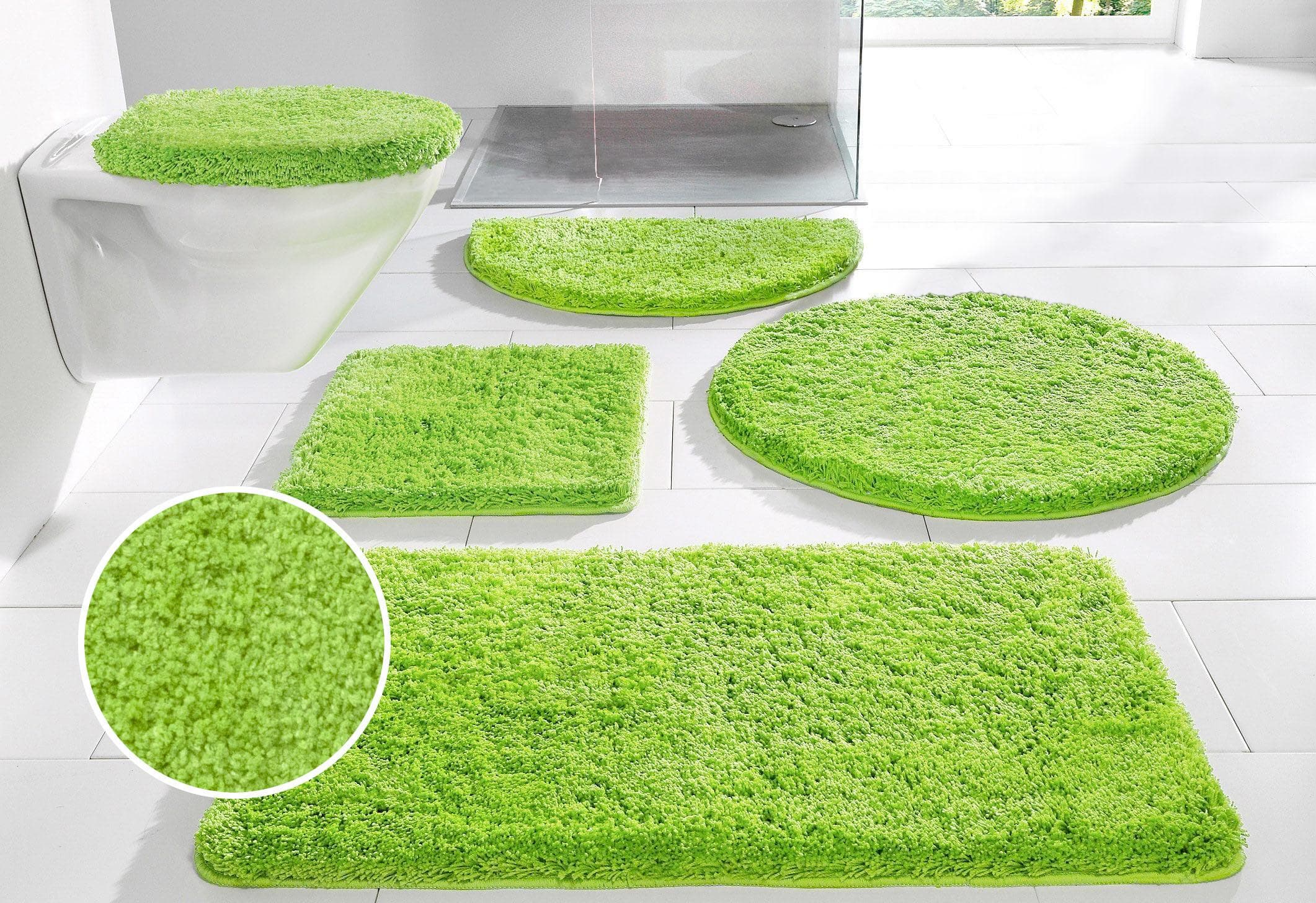 Badematte MY HOME Sanremo Badvorleger Badezimmer Teppich Hellgrün