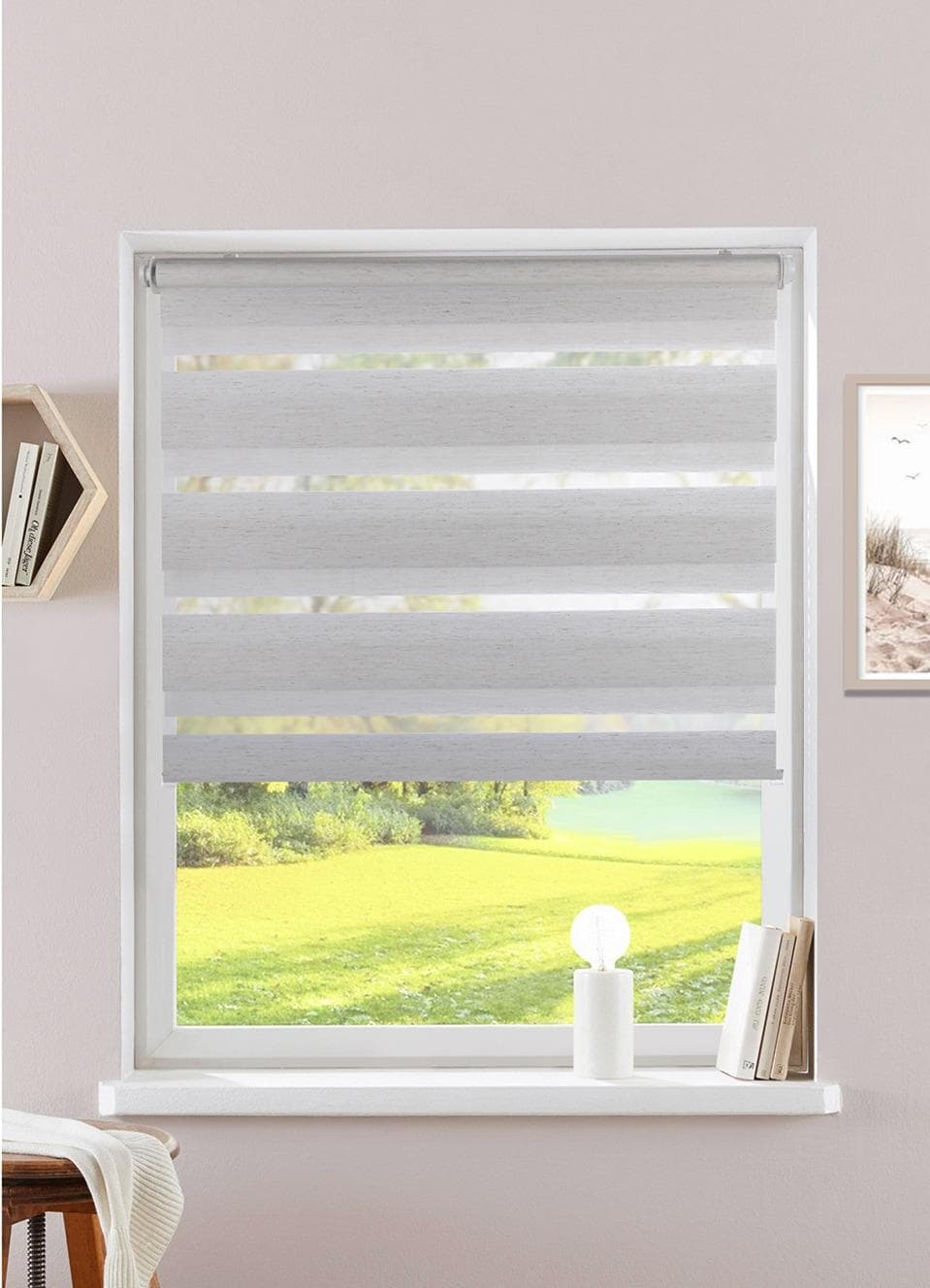 HOME AFFAIRE Doppelrollo SORANA Beige Polyester Klemmfix