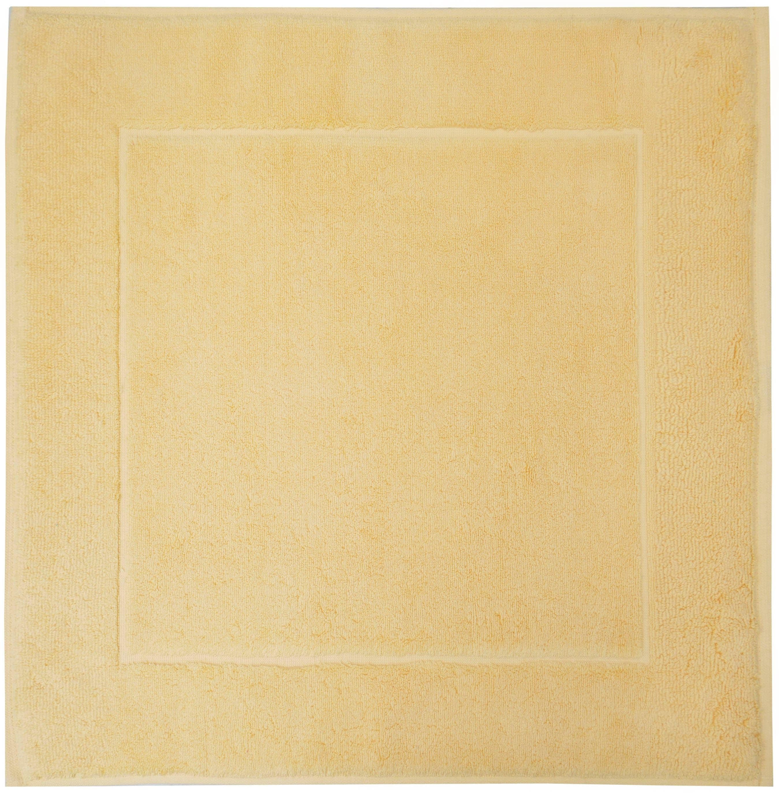 Gelbe quadratische Badematte aus Baumwolle