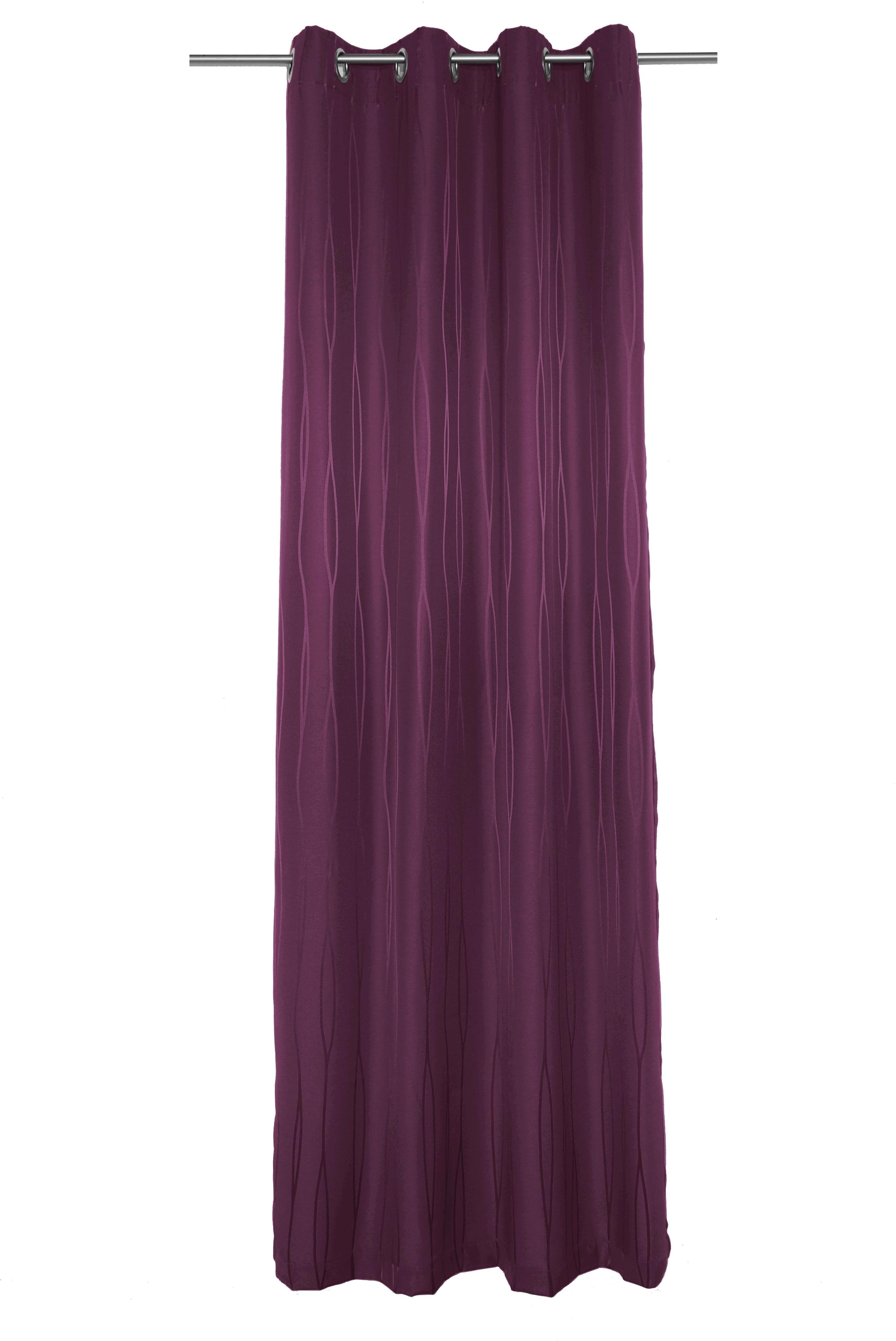 Vorhang WIRTH LANGWASSER Jacquard Polyacryl Polyester Violett
