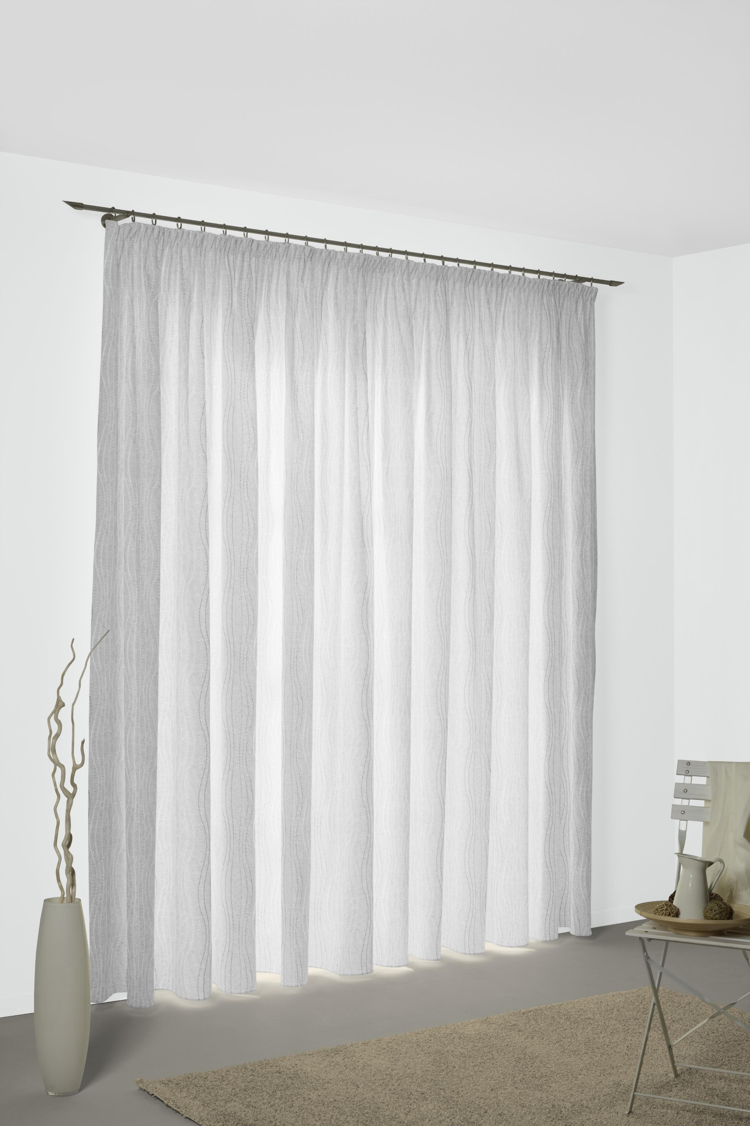 WIRTH Vorhang RICCIA Weiß/Silber Jacquard Blickdicht