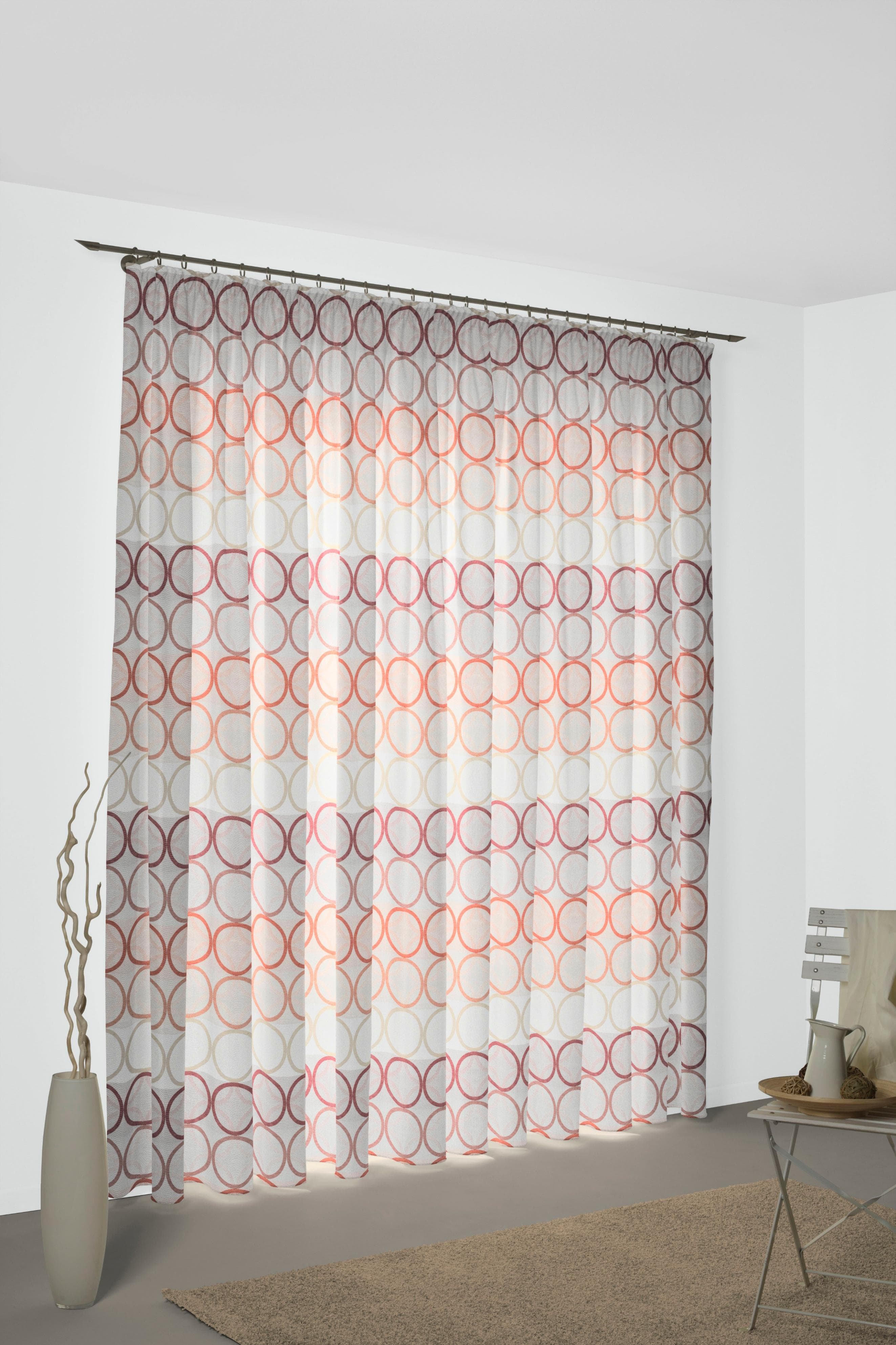 Vorhang WIRTH Zirbello Orange Jacquard 132x145cm