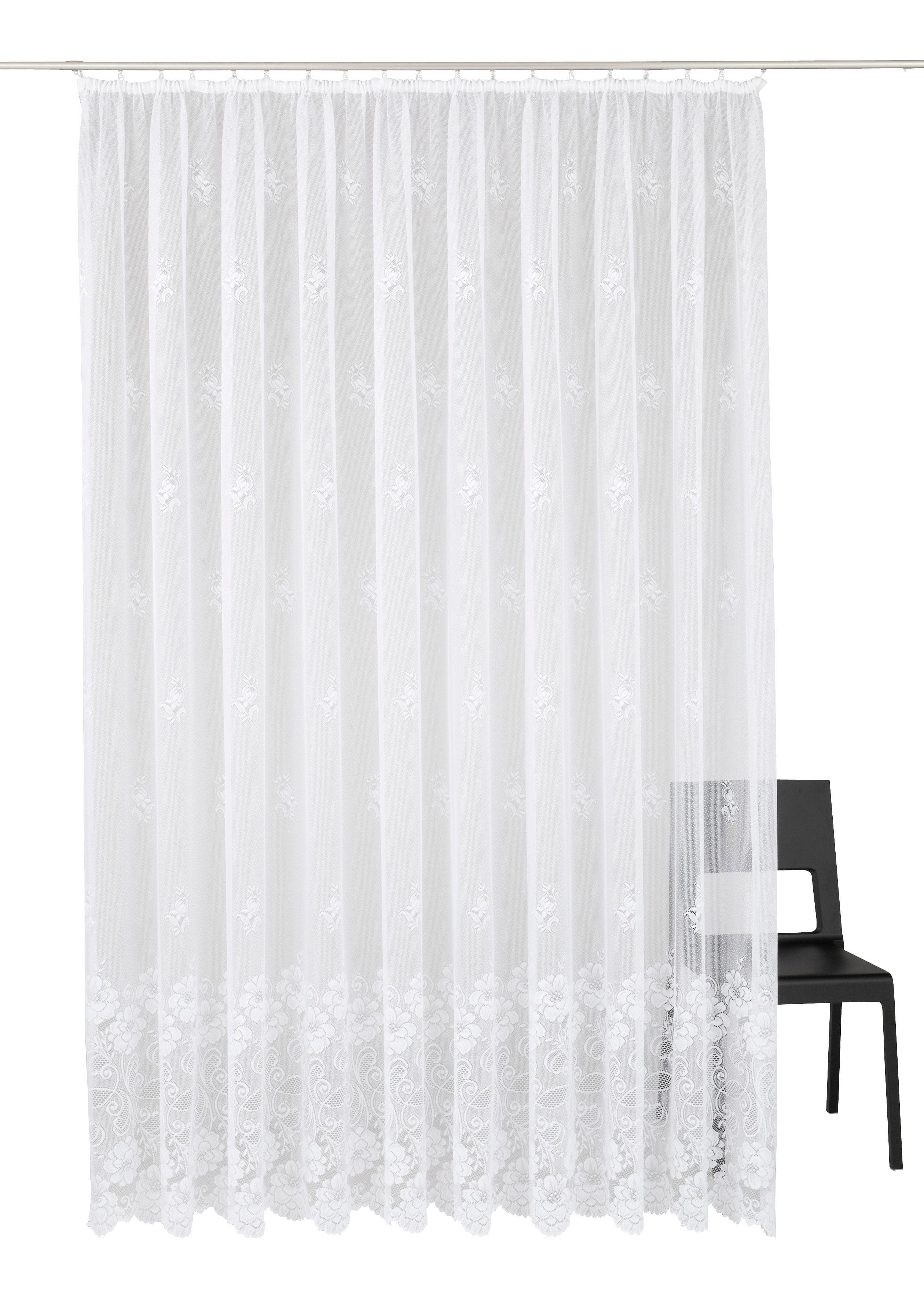 Weckbrodt Gardine Montello Weiß Floral Jacquard