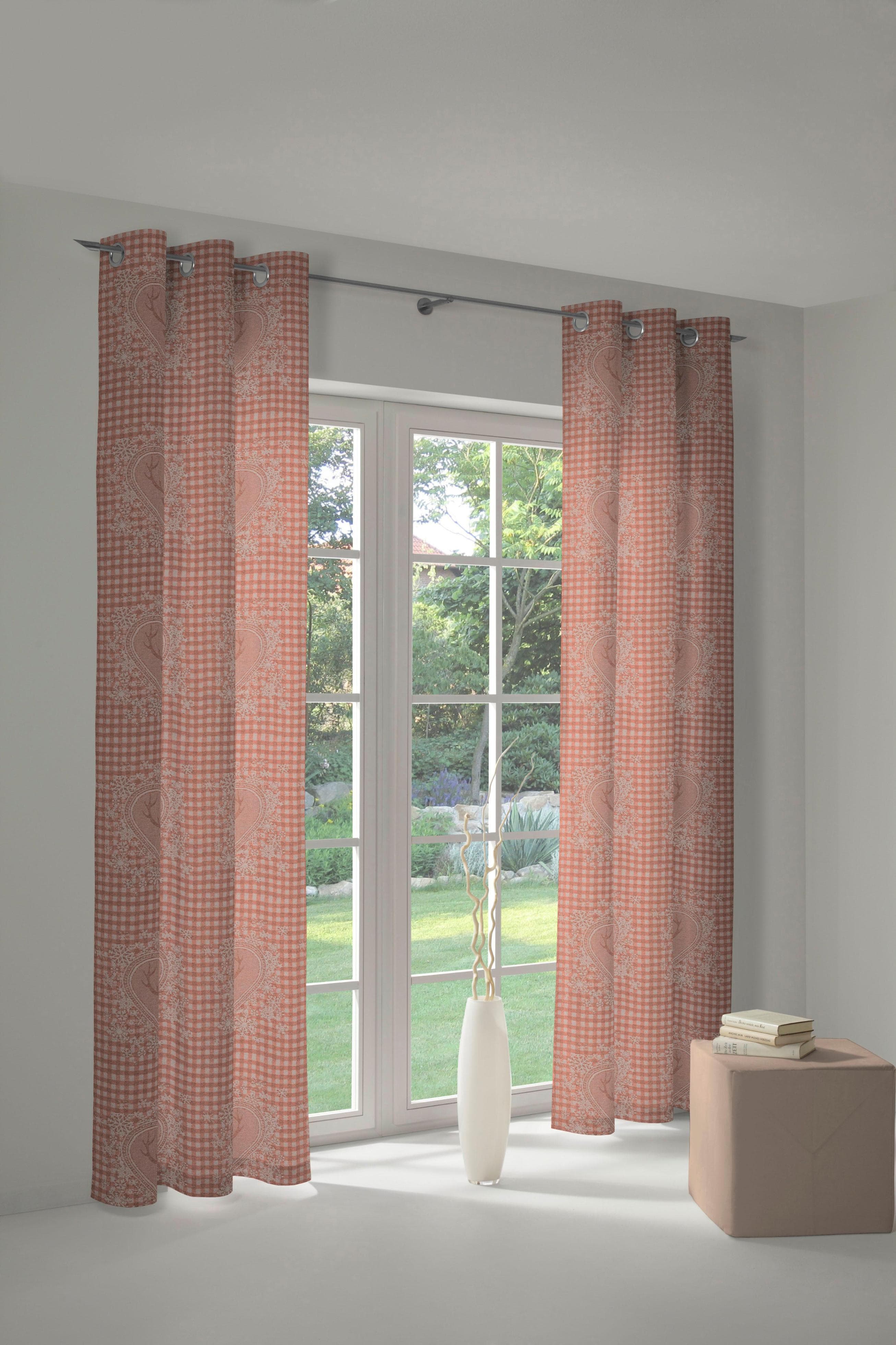 Vorhang WIRTH Stuben Gr. 1 Apricot Jacquard Baumwolle Polyester