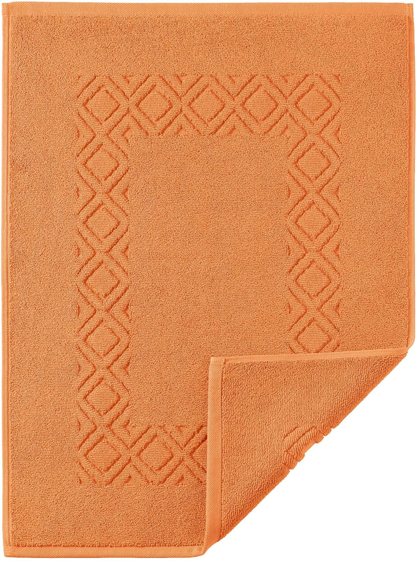 Orangefarbene Badematte aus Baumwolle