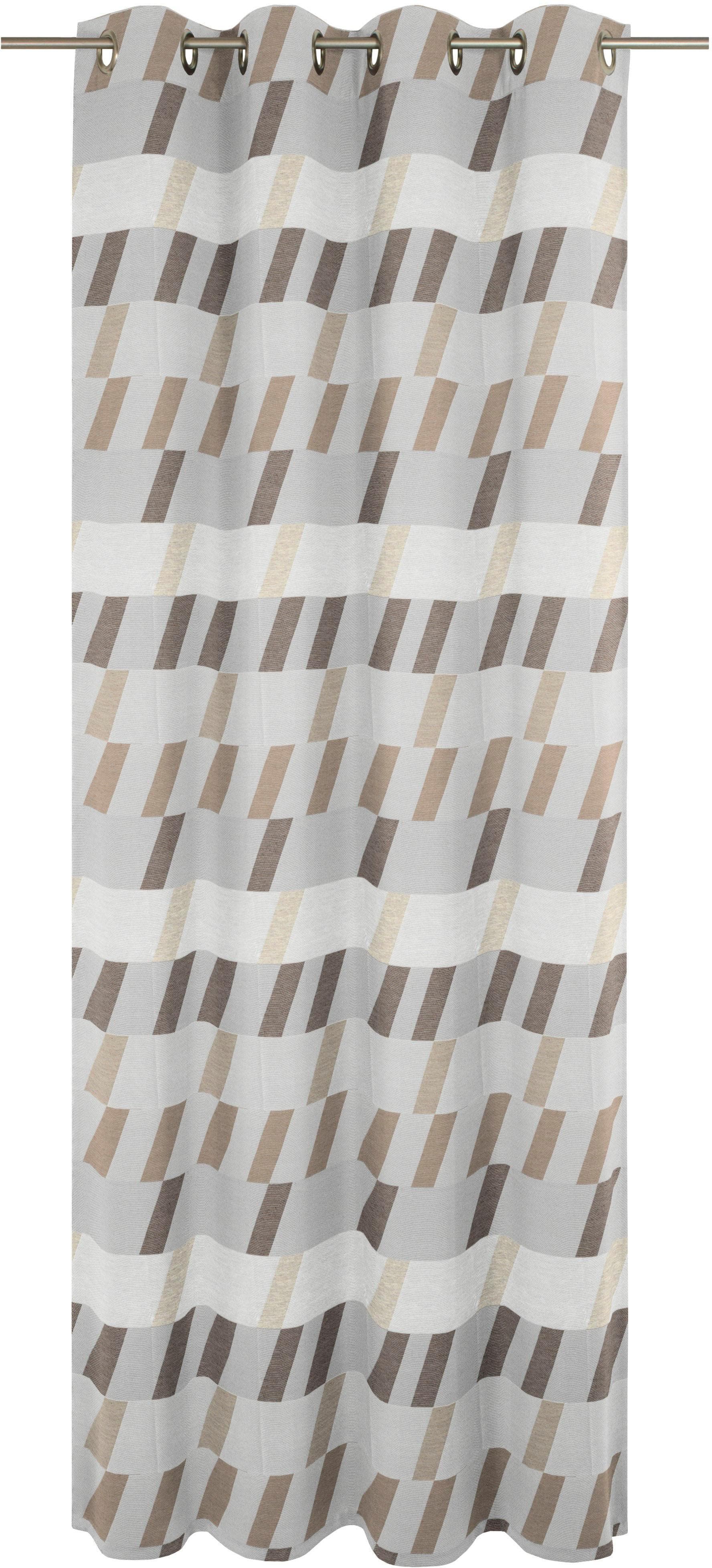 WIRTH Vorhang Bray Braun Jacquard Polyester Baumwolle
