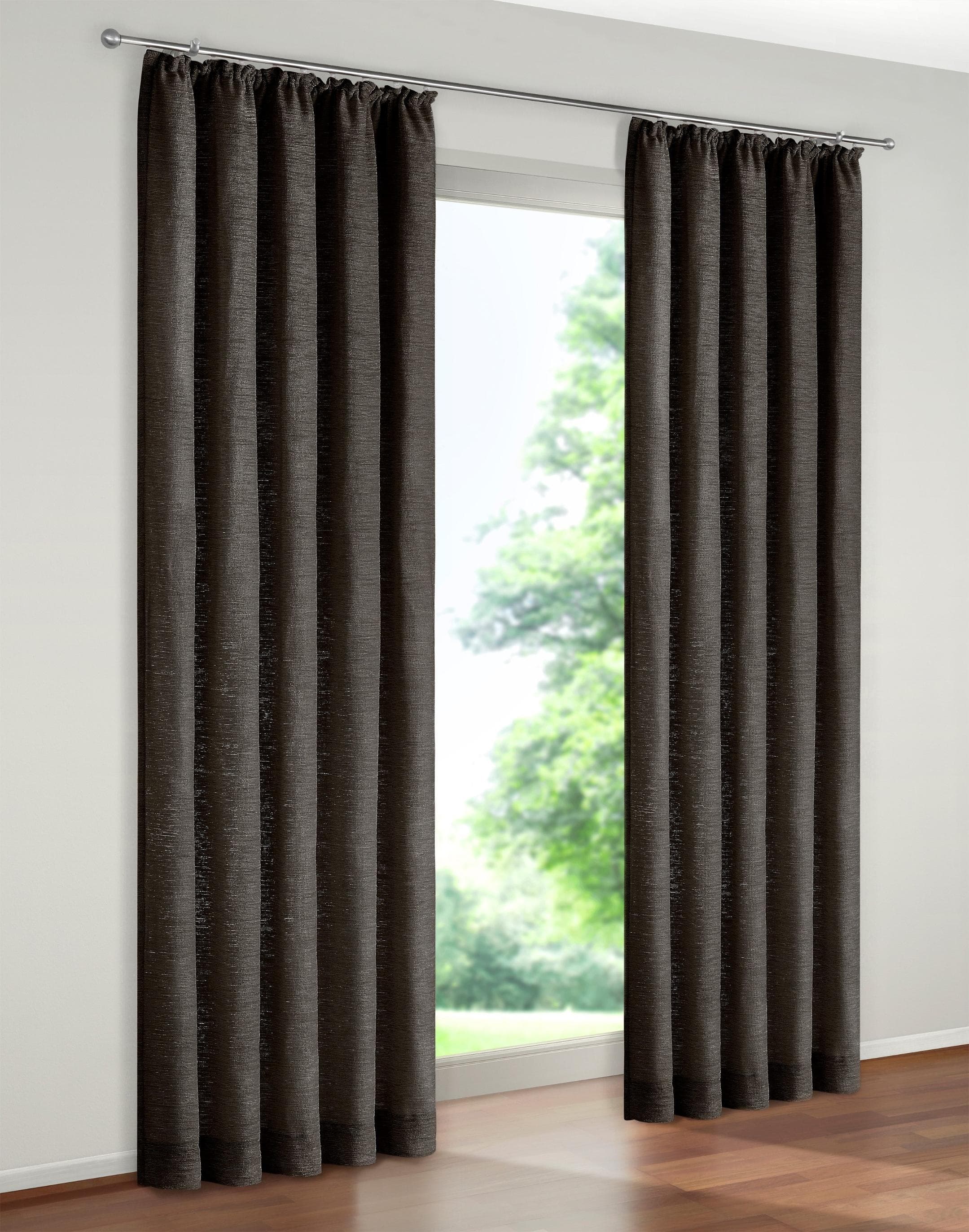 WIRTH Vorhang Trondheim 234 g/m² Grau Chenille Polyacryl