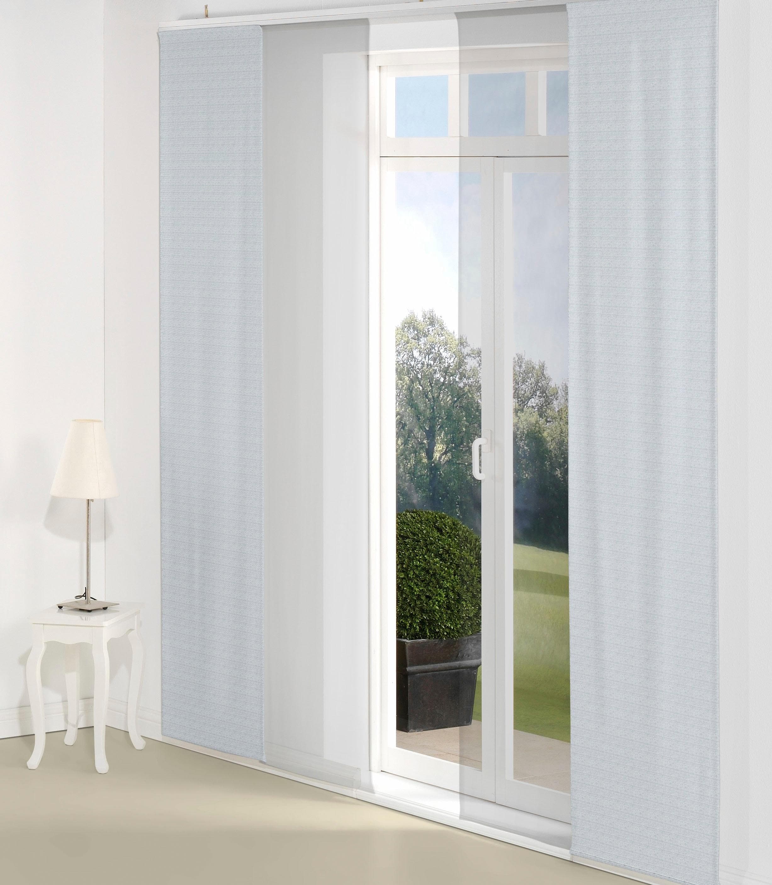 Schiebegardine WIRTH Berwick Blau Jacquard Baumwolle Polyester