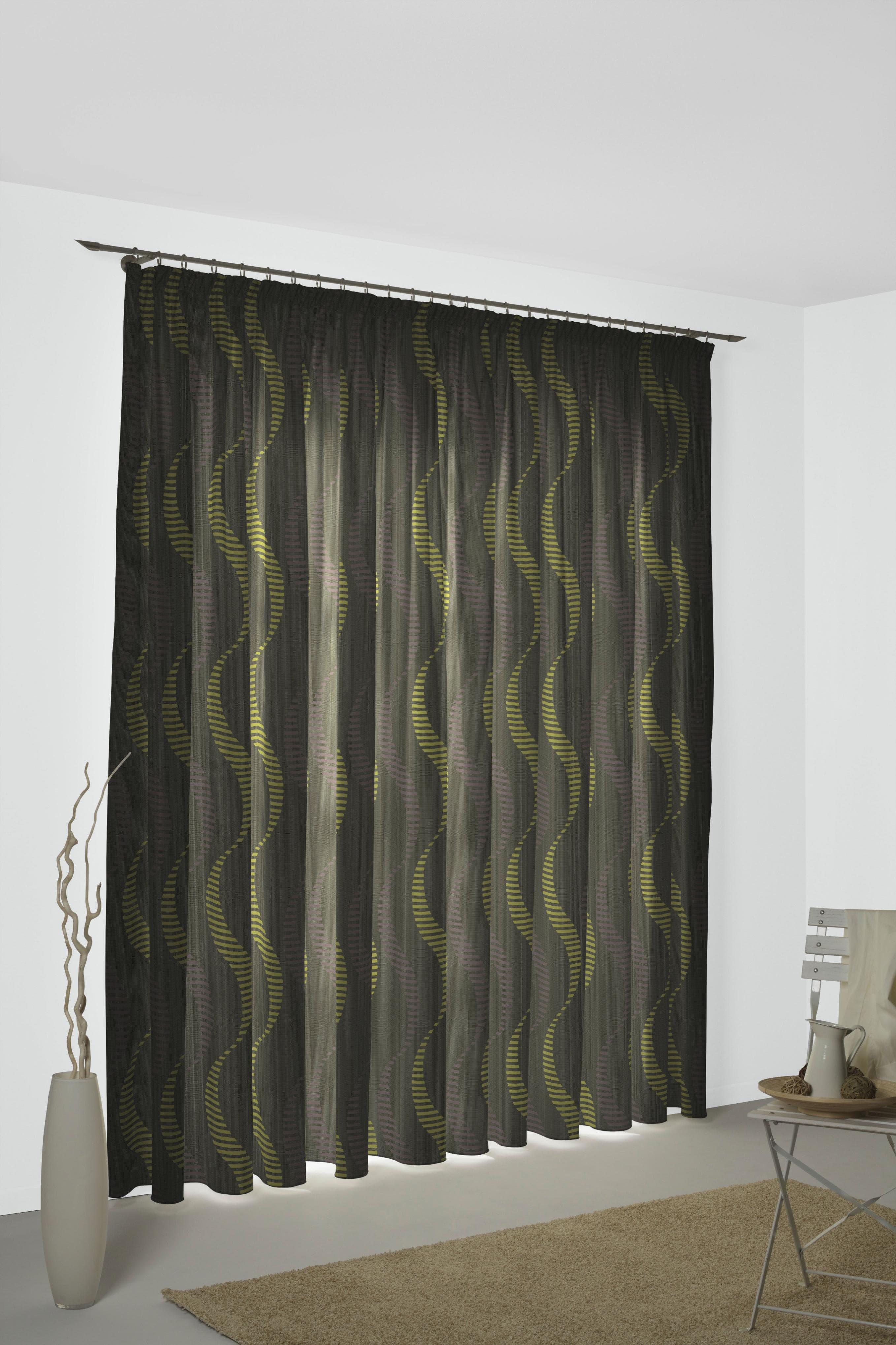 WIRTH Vorhang Lupara Grün Jacquard Gardine blickdicht