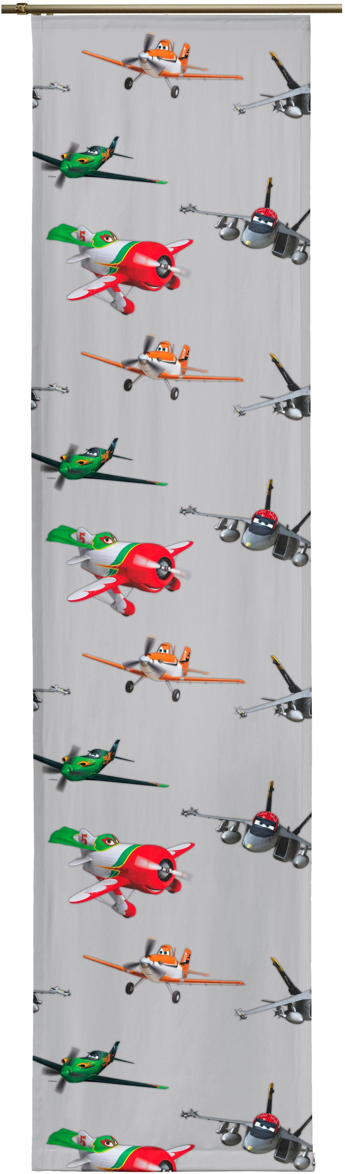 Schiebegardine WIRTH "Planes Delta" Hellgrau 60x225cm Satin Polyester Disney
