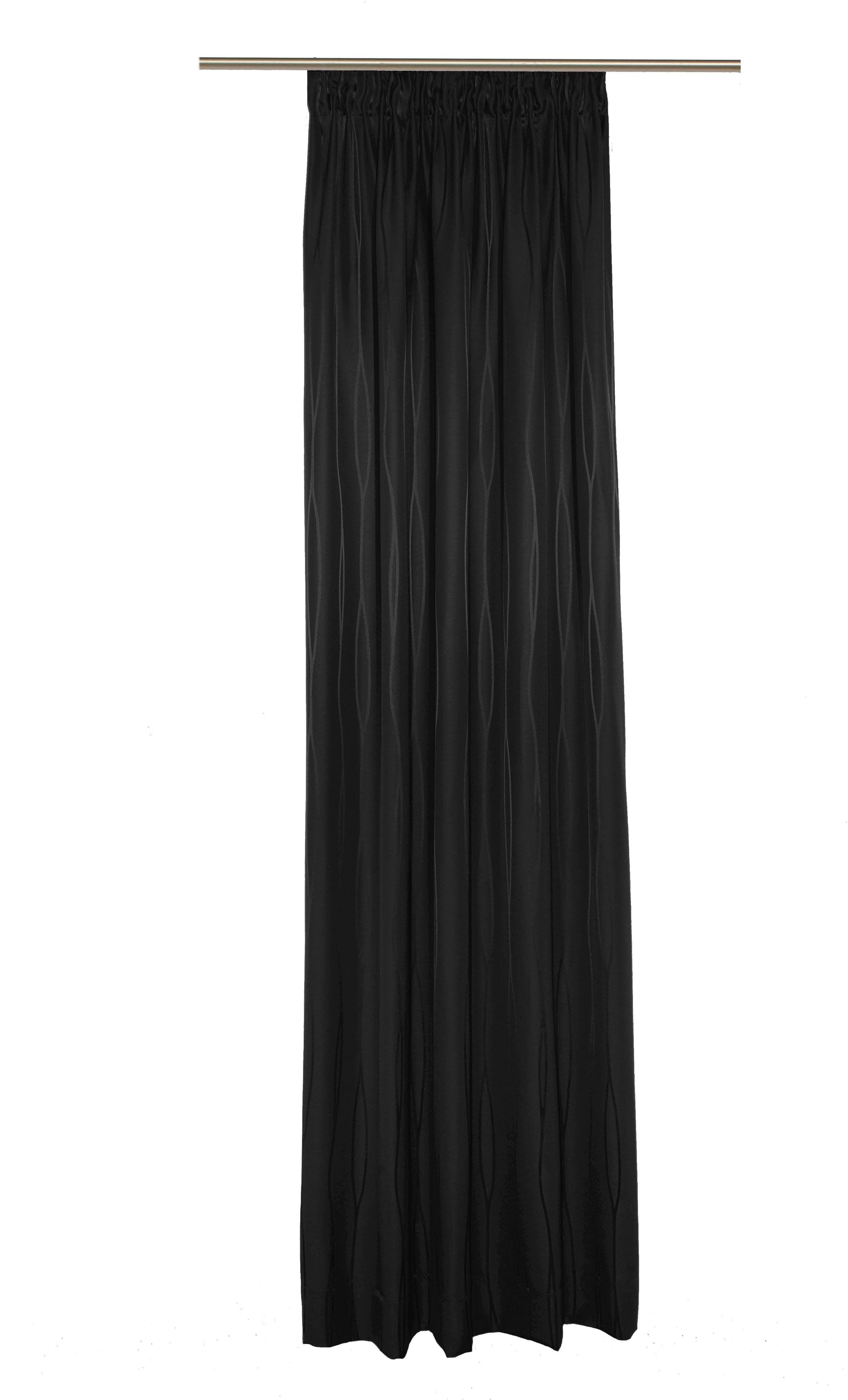 Vorhang WIRTH LANGWASSER Jacquard Schwarz