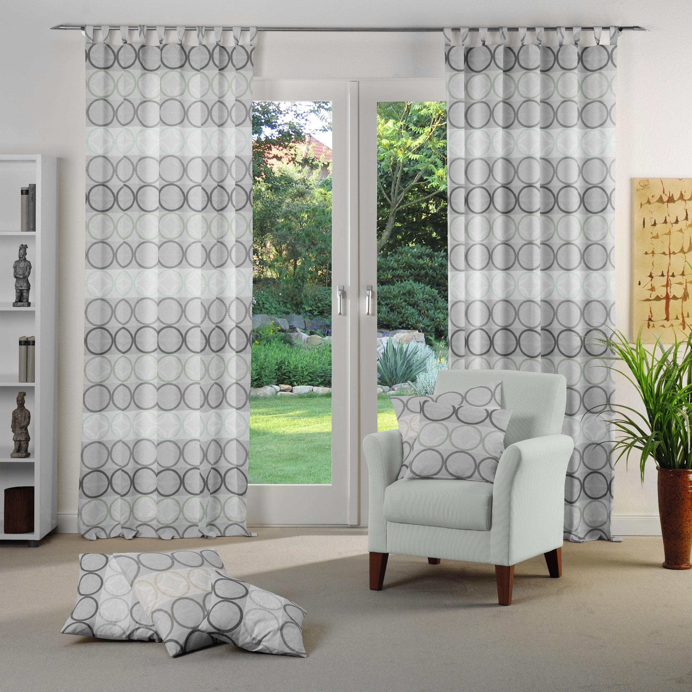 WIRTH Vorhang Zirbello Mintgrün Jacquard Gardine