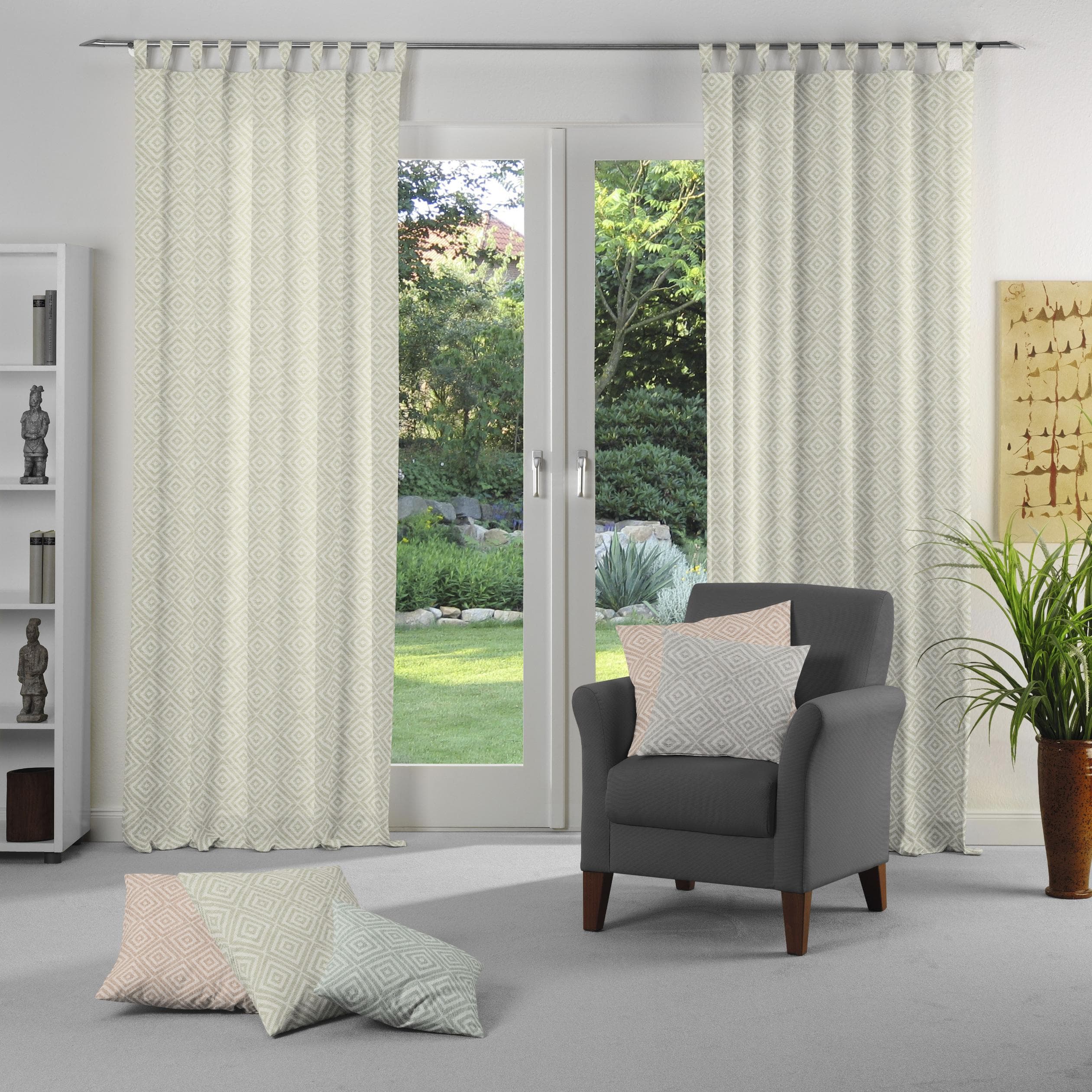 WIRTH Vorhang Telfort Grau Jacquard Baumwolle Polyester Gardine