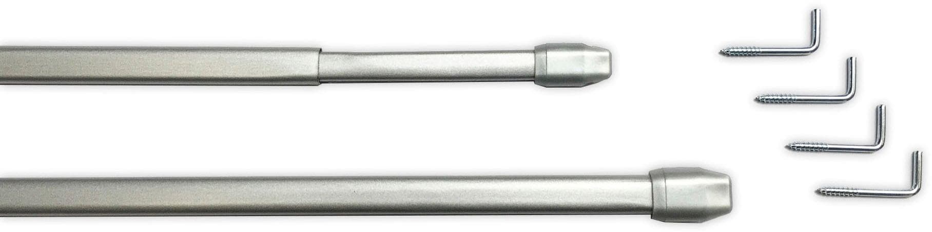 Scheibenstange INDEKO ausziehbar 1-läufig, 2 Stück, Ø 11 mm, Eisen, Gardinenstangen