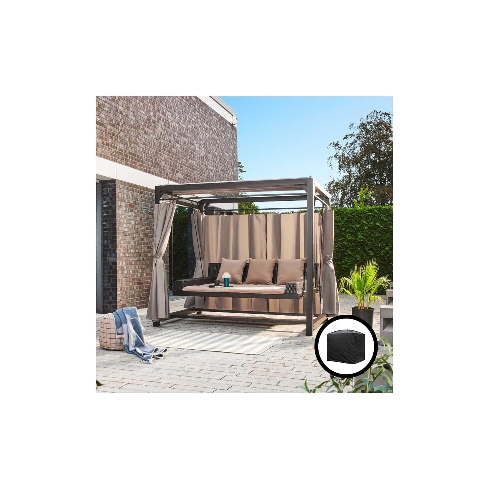 HOME DELUXE Gartenpavillon PROVENCE mit Sonnendach und Kissen