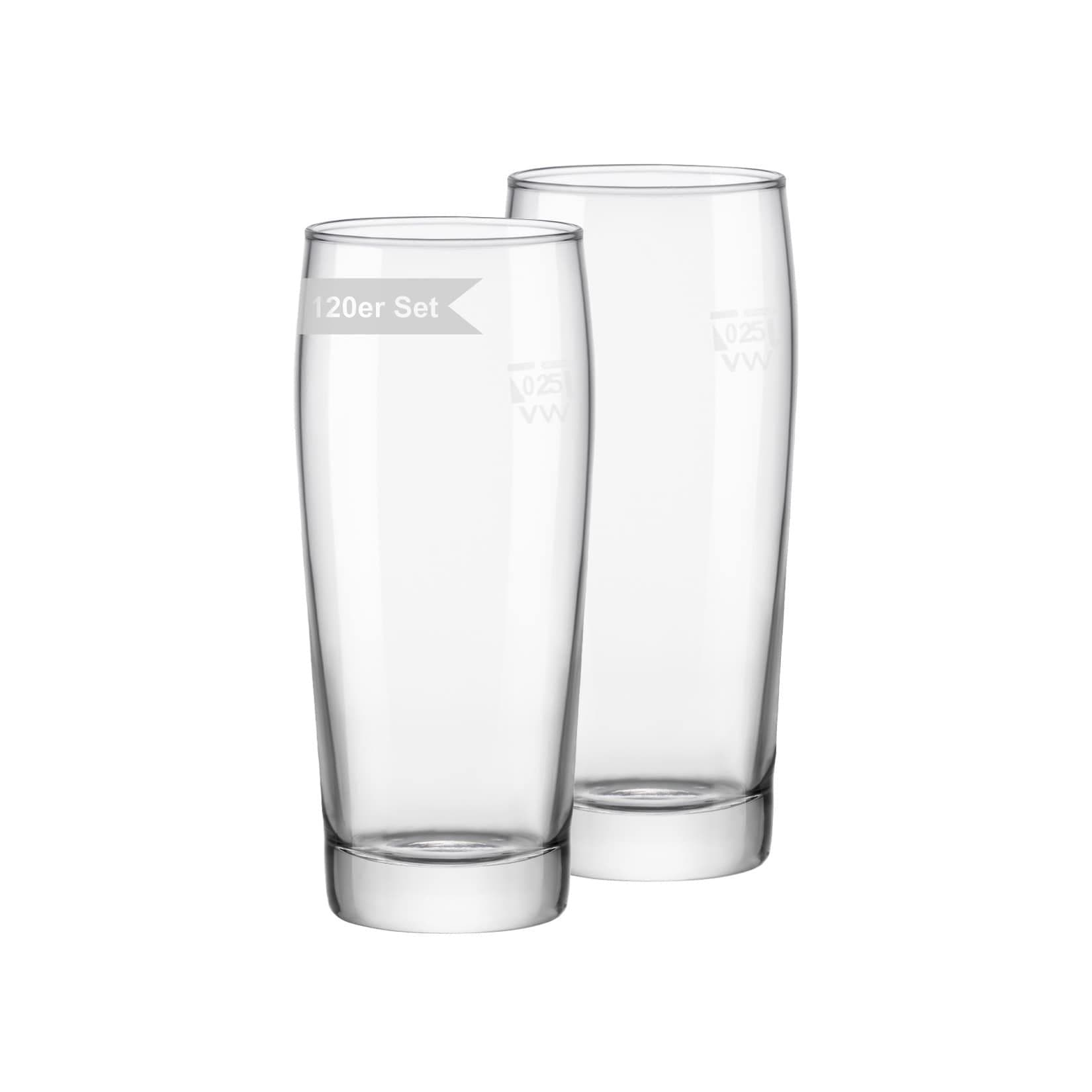 Van Well Willi Becher Bierglas 0,25 l 120er Set transparent