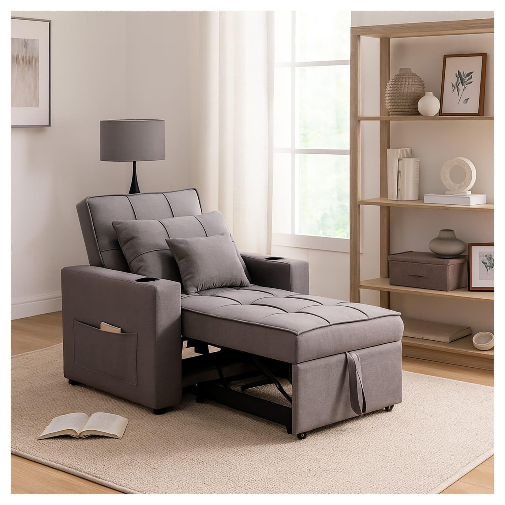 HTI-Living Relaxsessel Maritta Dunkelgrau Leinenstoff