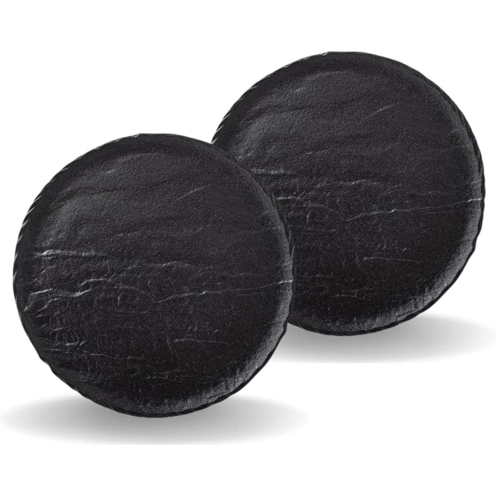 Wilmax Runde Teller 30,5 cm 2er Set Schwarz Porzellan