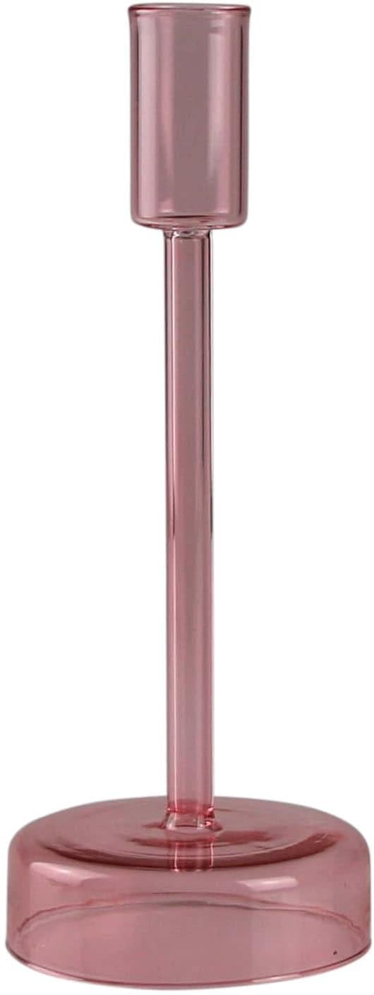 AM DESIGN Kerzenständer aus roséfarbenem Glas, rosa