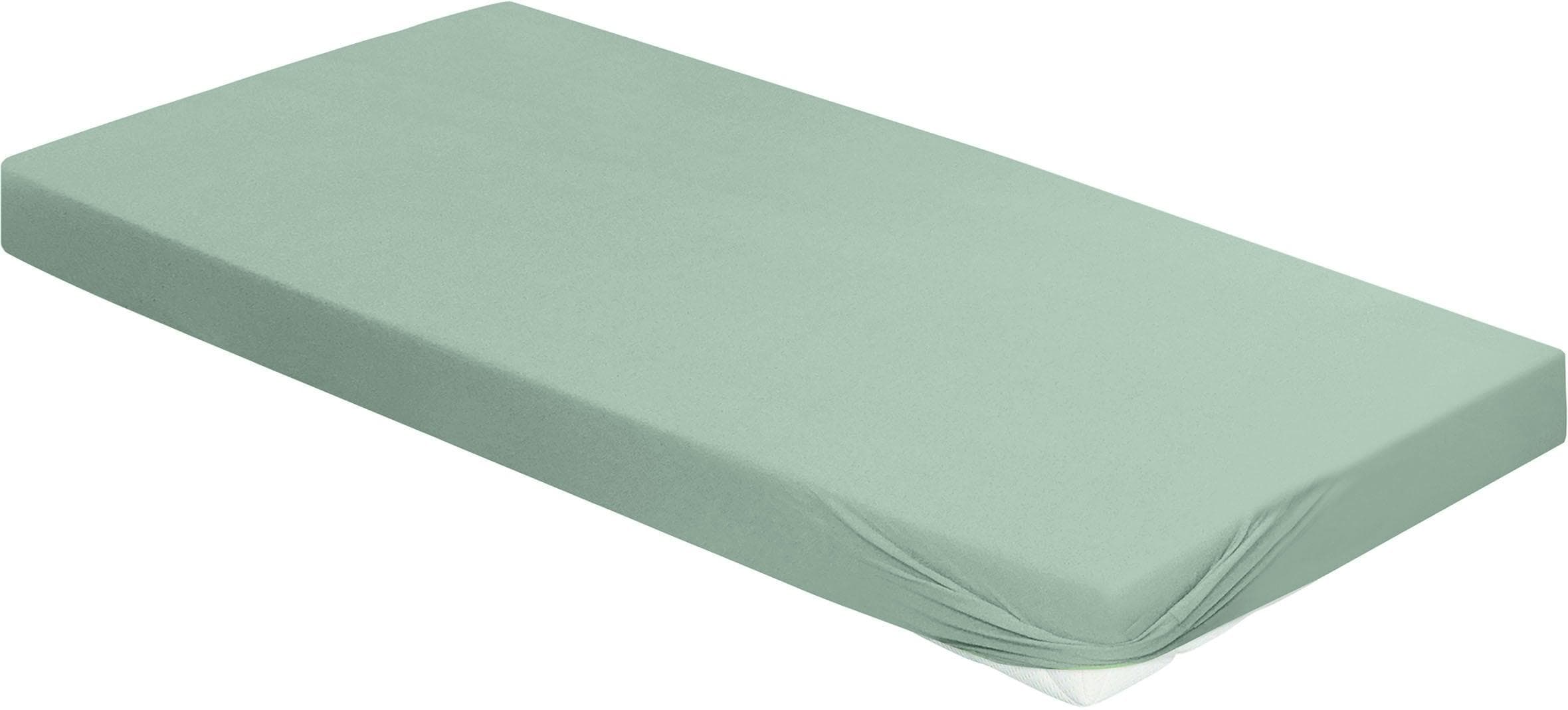 Bierbaum Jersey Spannbettlaken Salbei 95% Baumwolle
