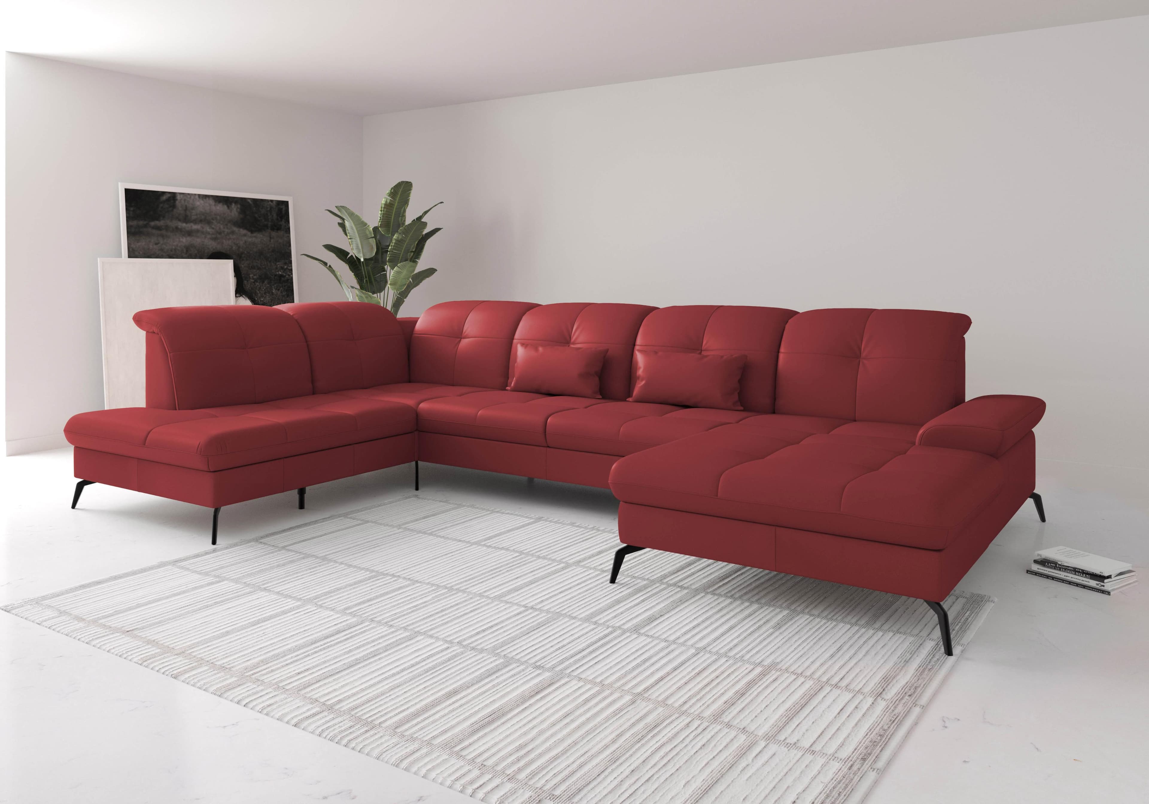 Sit & More Wohnlandschaft Amica U-Form Rot