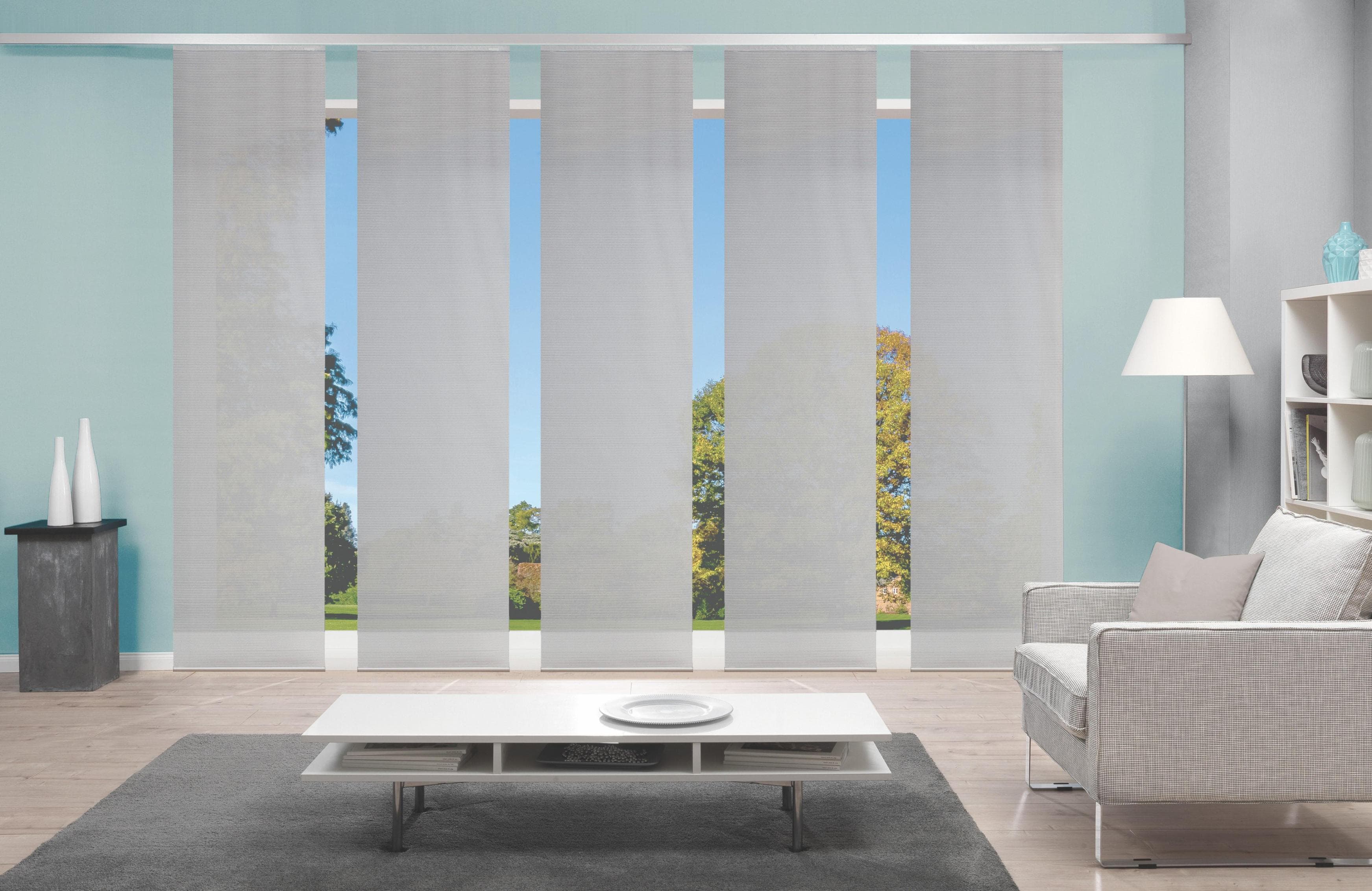 VISION S Schiebegardine 5er Set Grau Polyester Kürzbar