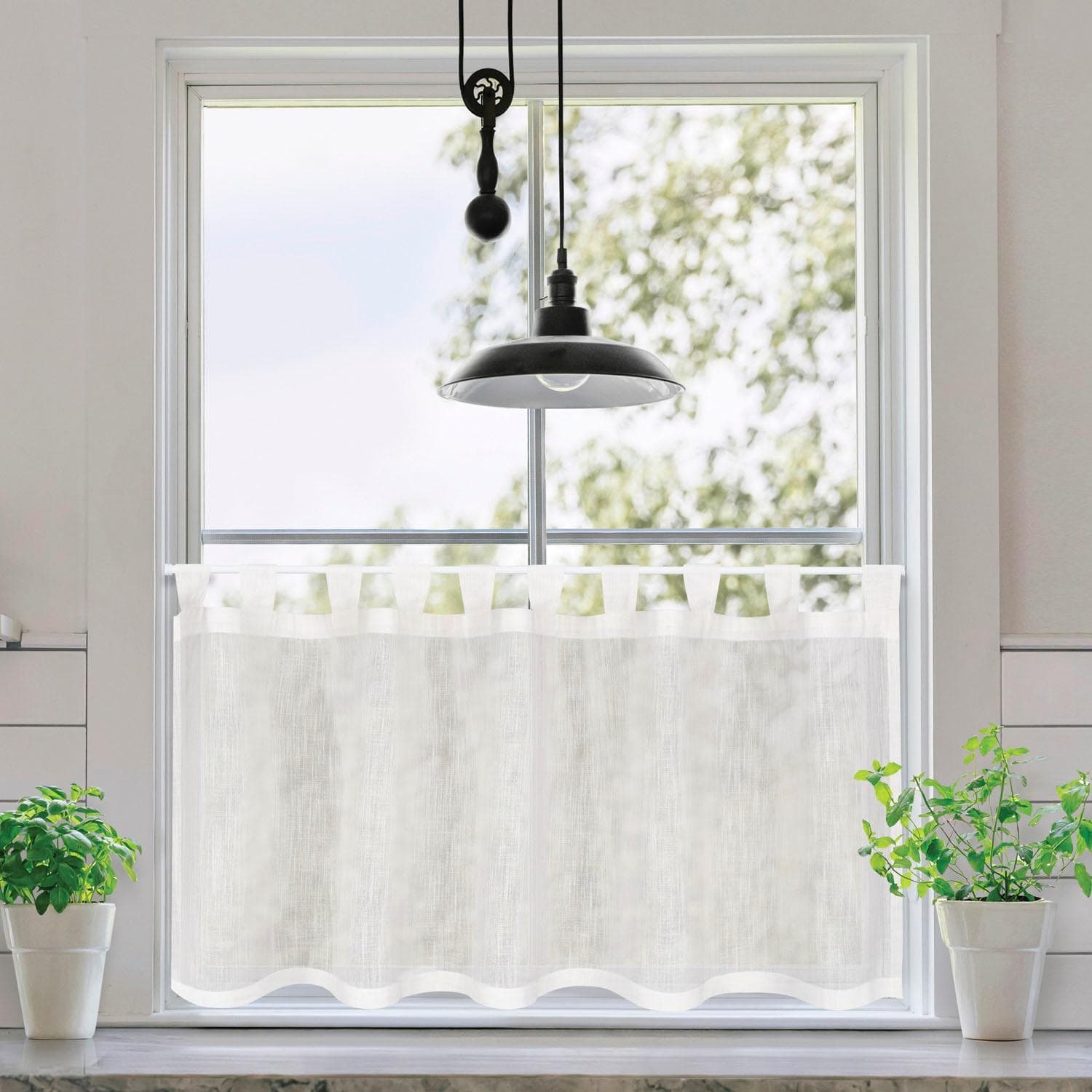 GERSTER Scheibengardine Carna 150x50cm Baumwolle Weiß