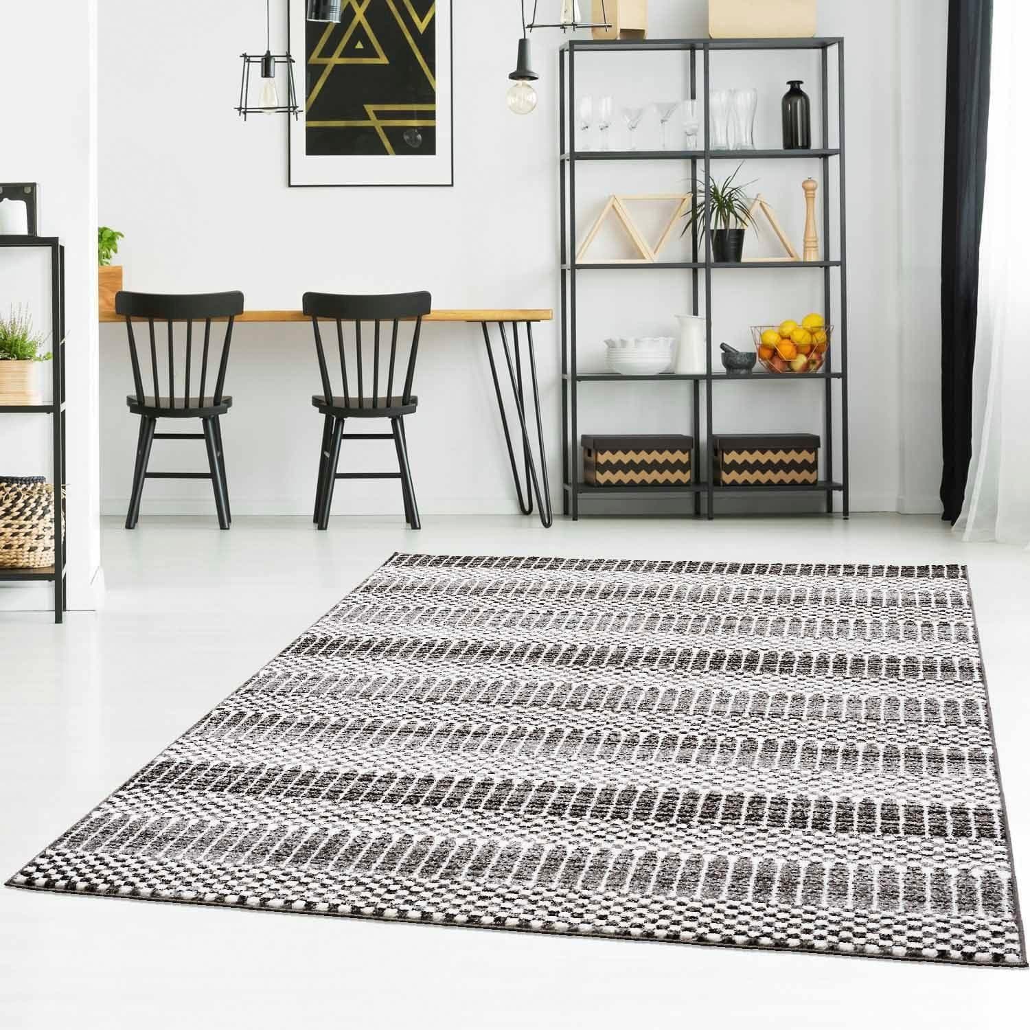 Carpet City Moda 1131 Wohnteppich Grau Kurzflor