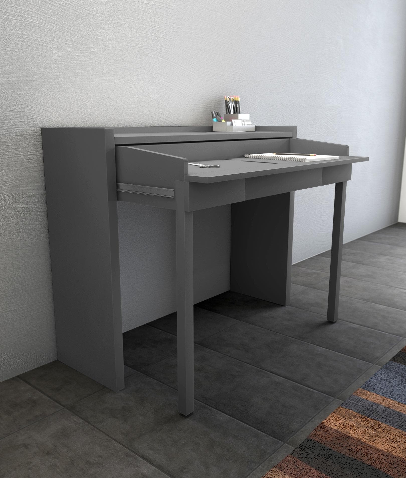 WOODMAN Desk 16 Schreibtisch Grau Ausziehbar Skandinavisches Design