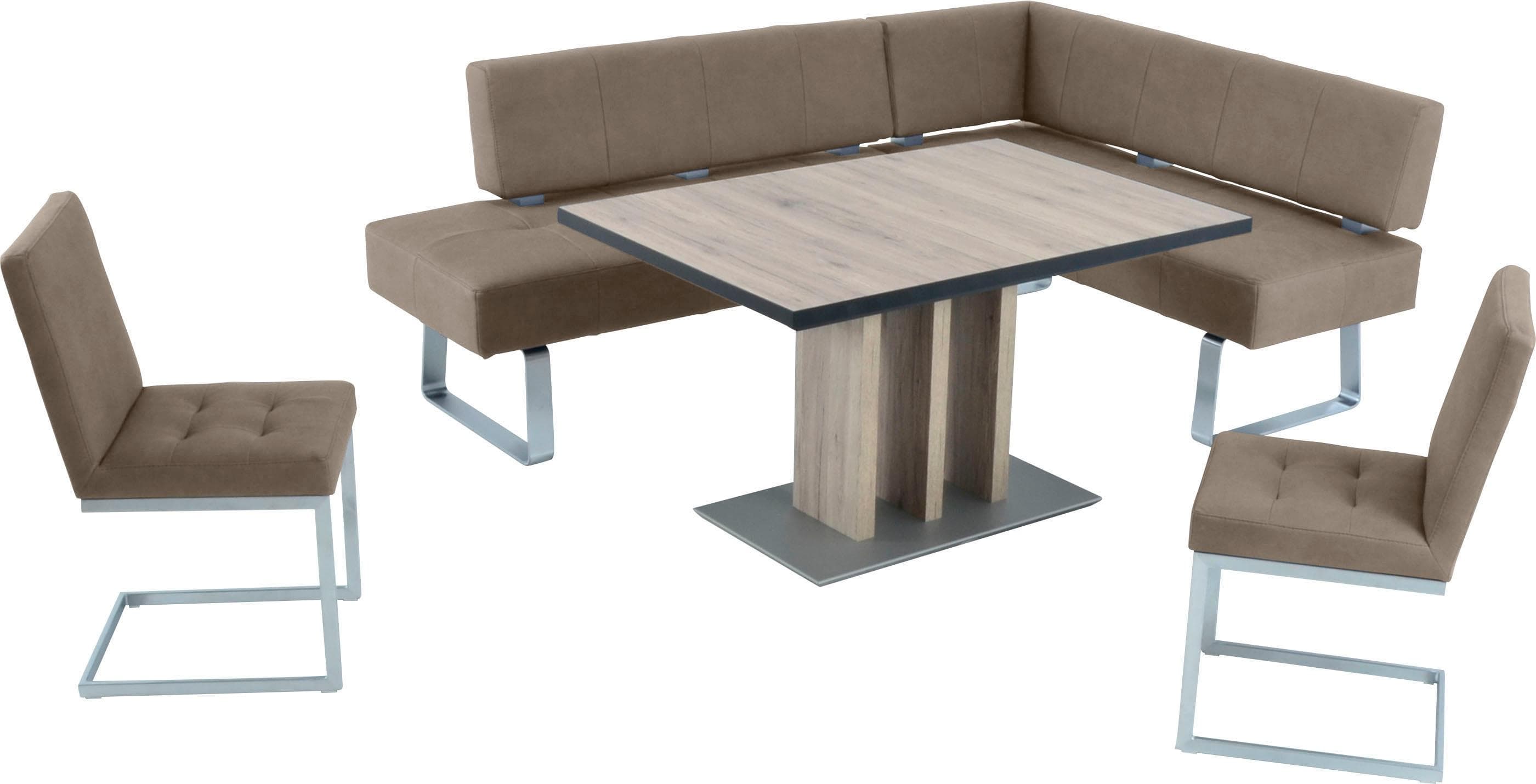 K+W Spider II Eckbankgruppe Beige mit Auszugstisch und 2 Freischwingern