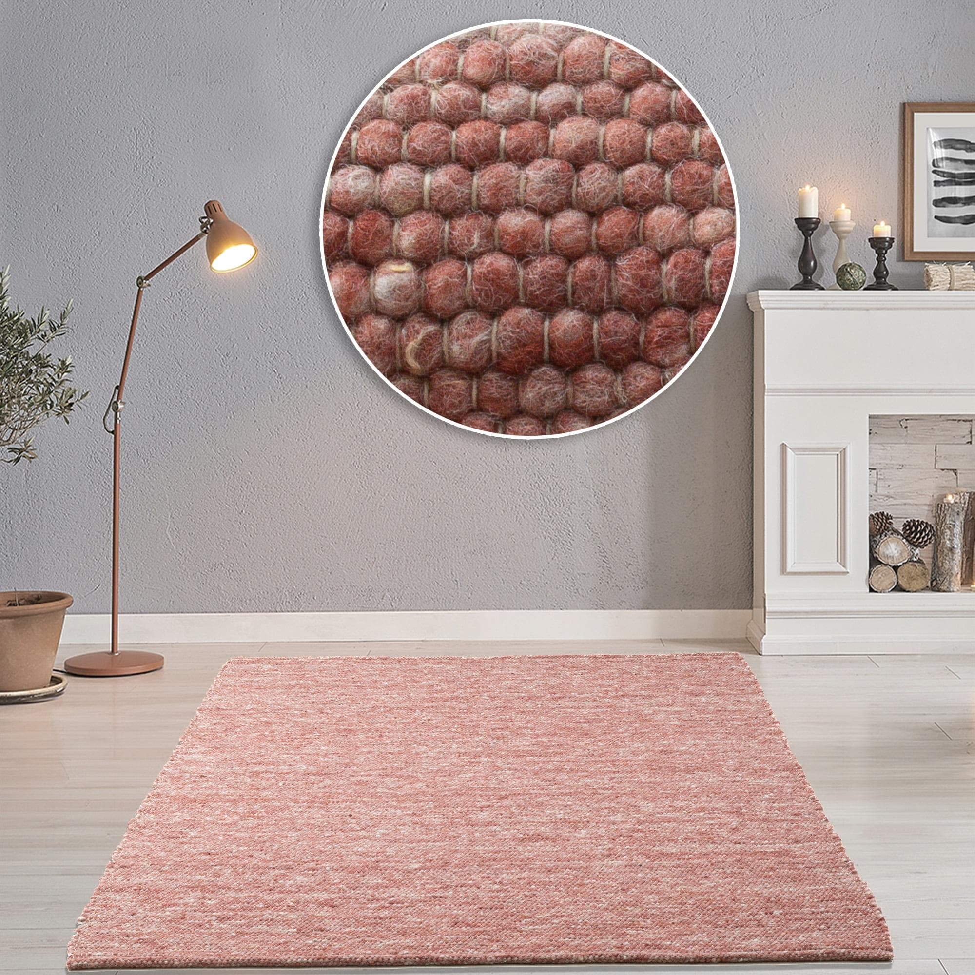 THEKO Wollteppich Alpen: Handgewebt, Meliert, Reine Wolle