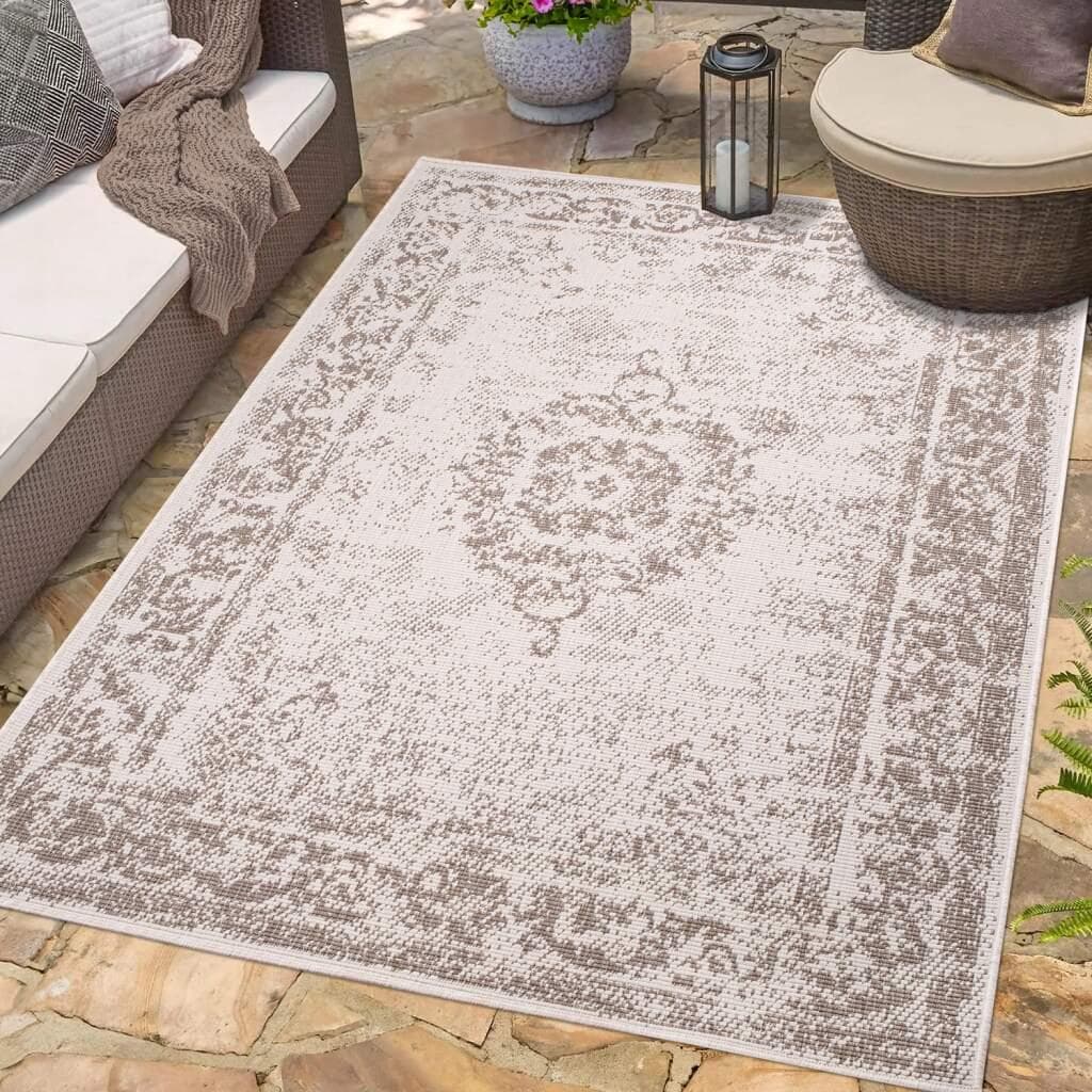 CARPET CITY Outdoorteppich DUO RUG 5577 Beige Wendeteppich