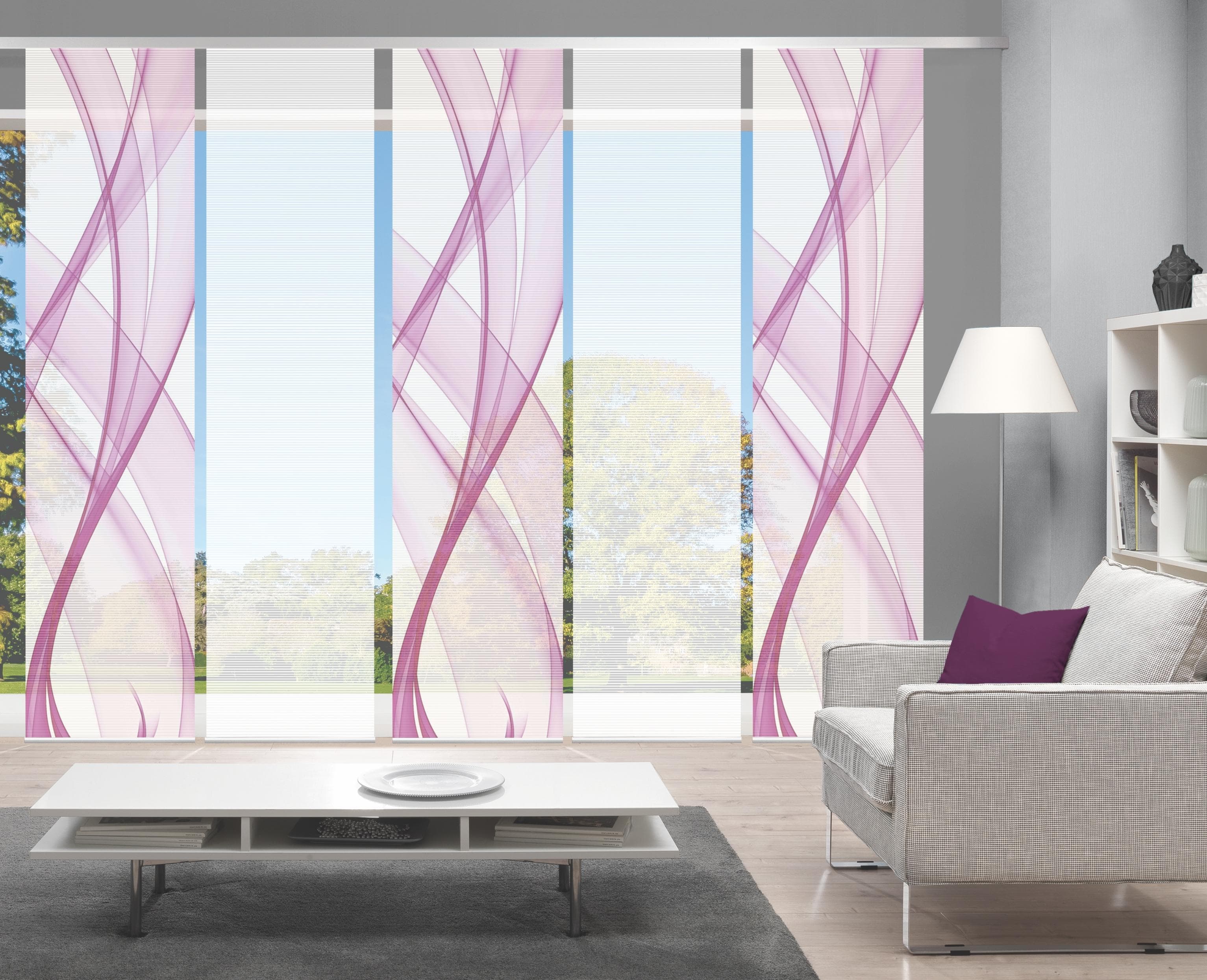 VISION Schiebegardine PACOLIA Set Pink Bambus-Optik 5-tlg.
