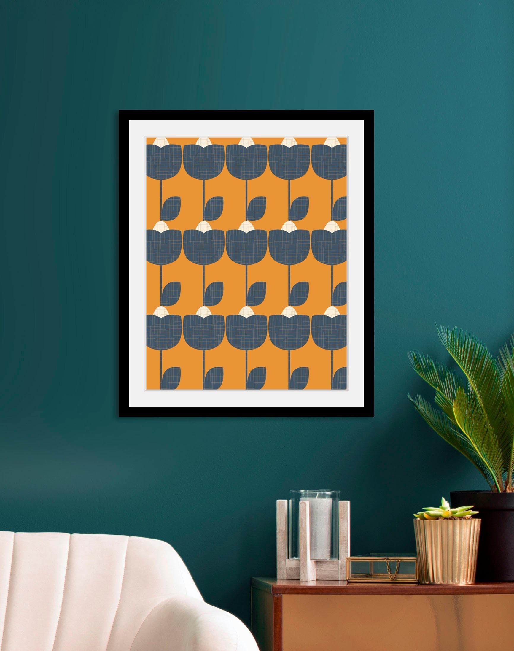 QUEENCE Wandbild Billie Gelb Abstrakt