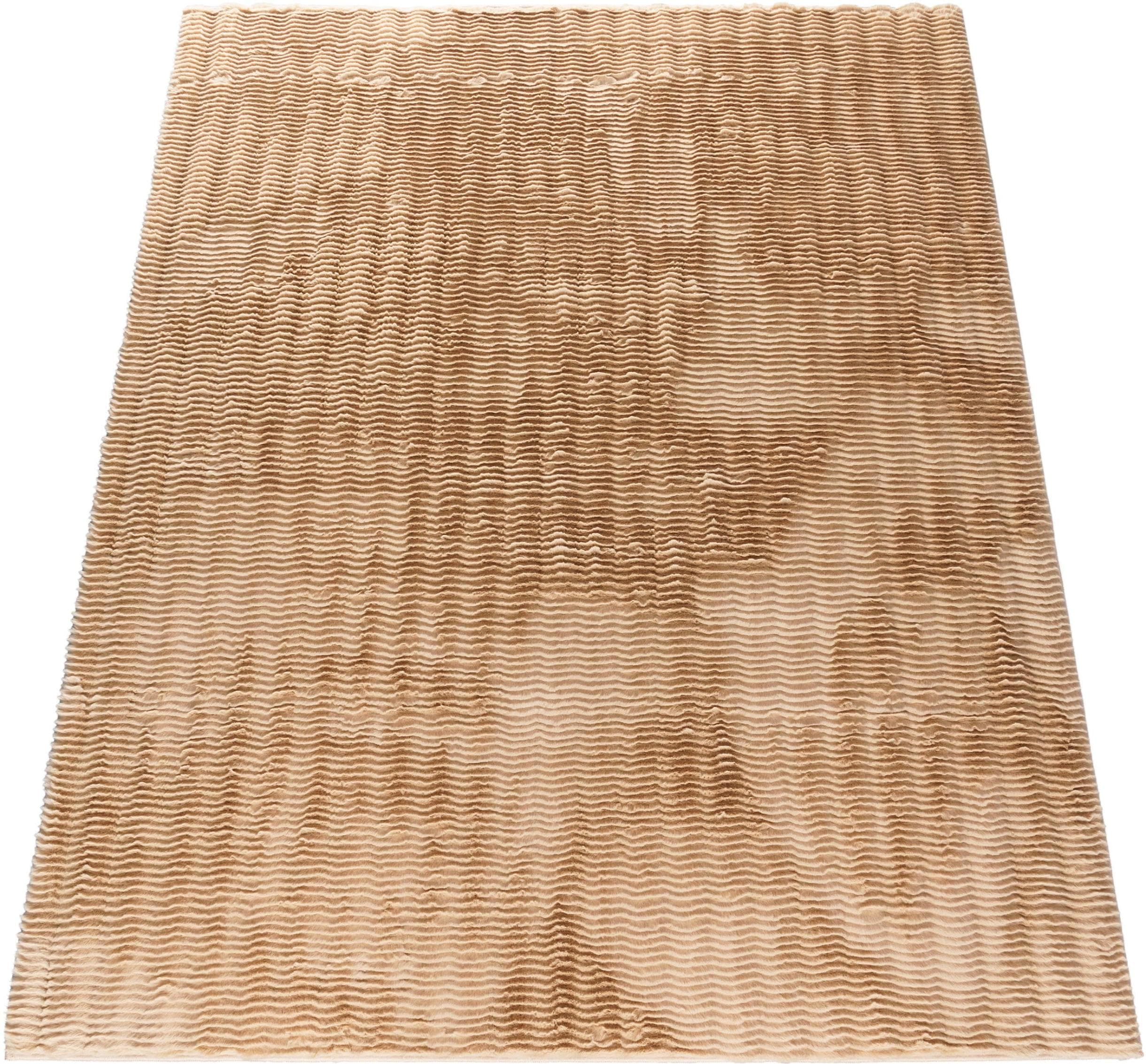 PACO HOME Hochflor-Teppich Arnheim 743 Beige Wellen-Muster