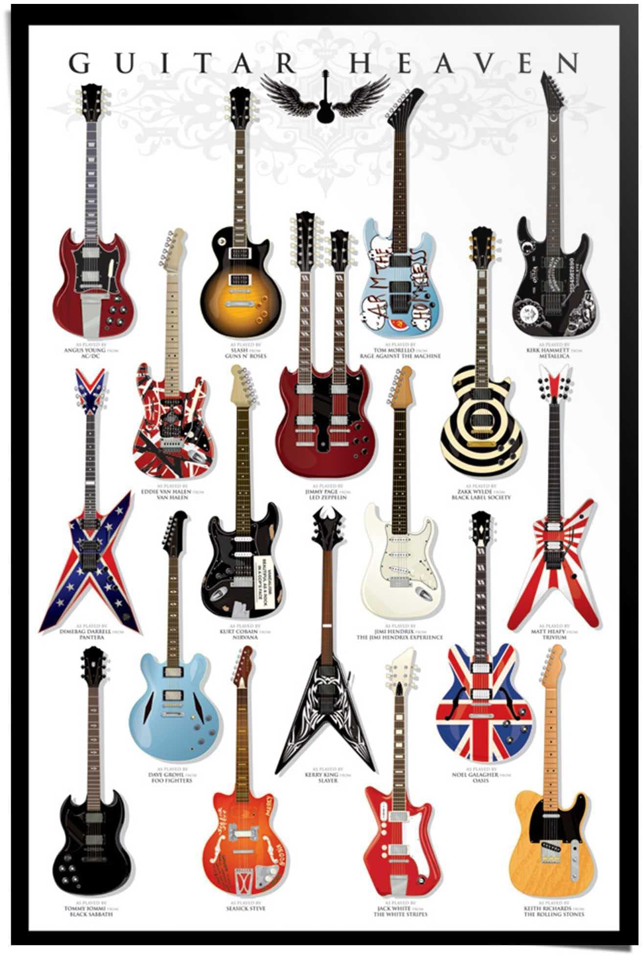 Reinders Poster Gitarren Sammlung Bunt Maxi-Format Wanddekoration