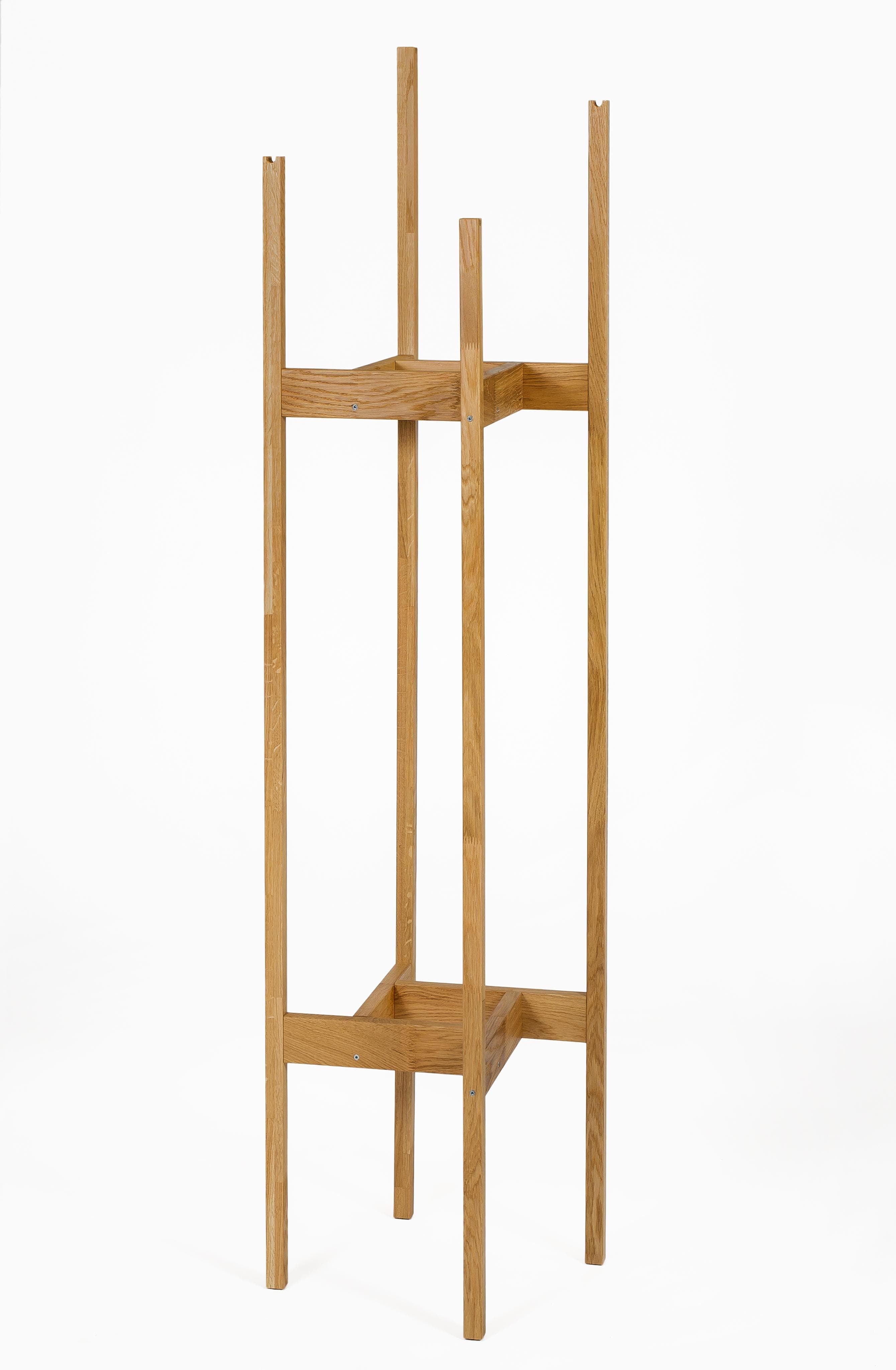 Skandinavischer Garderobenständer aus geölter Eiche