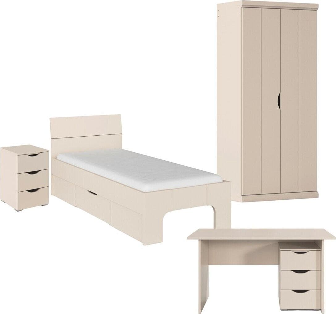 Jugendzimmer-Set RAUCH Kinderzimmer Komplettzimmer Schlafzimmer-Set 4-tlg. Marlene Beige Holzwerkstoff
