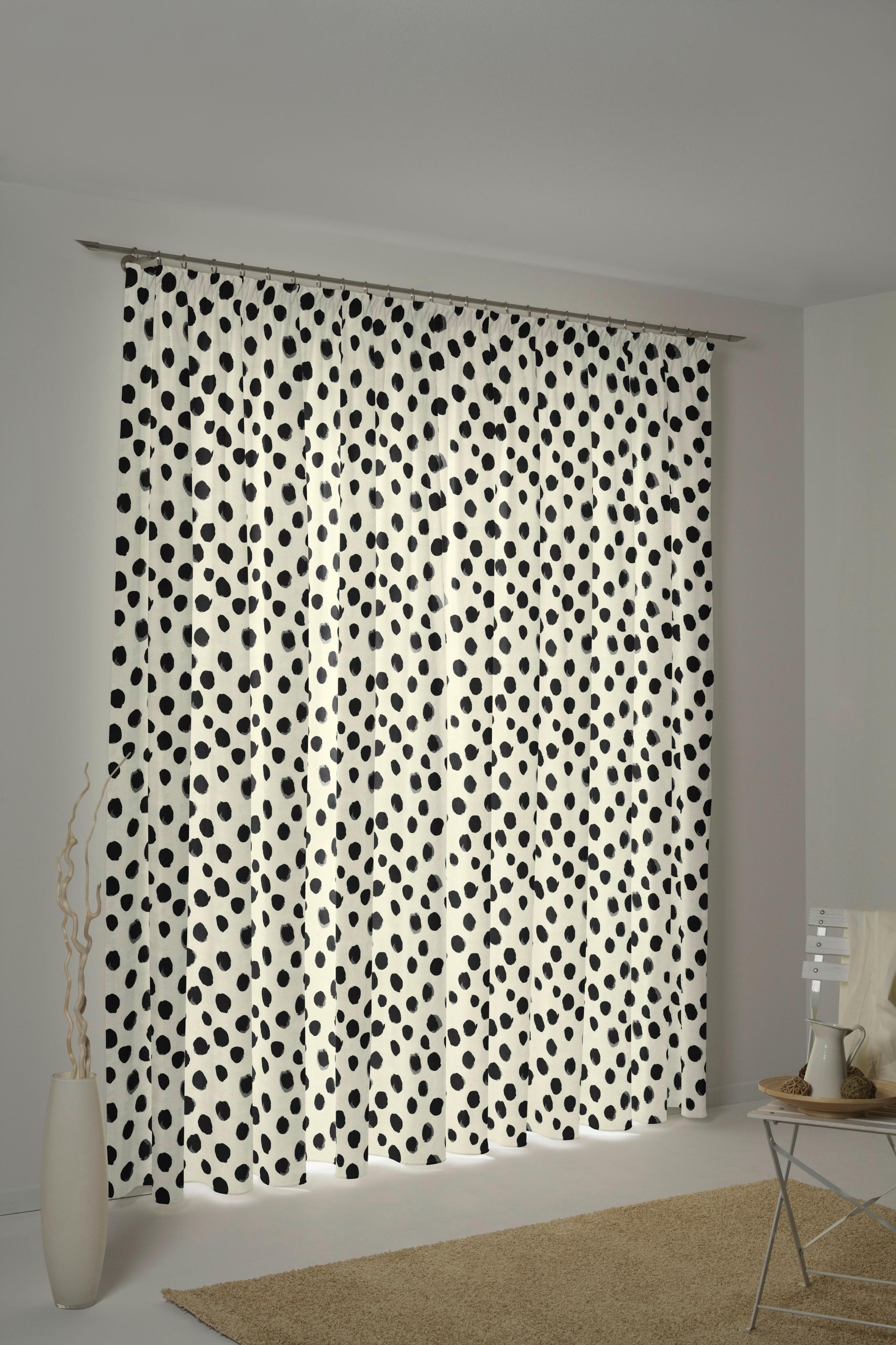 ADAM Vorhang Dots Leinen Bio-Baumwolle Schwarz Weiß