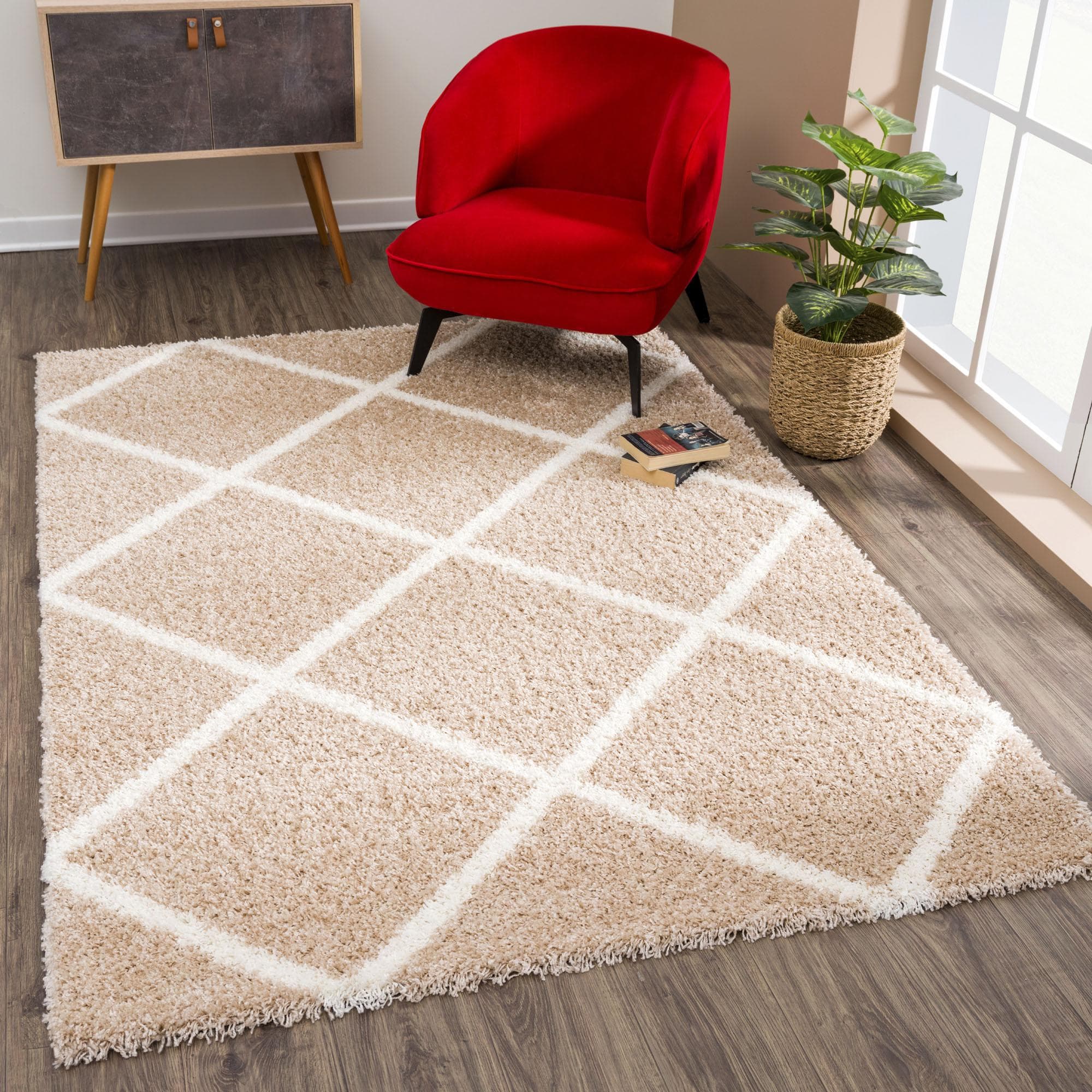 SANAT Hochflor-Teppich Madrid Beige Shaggy